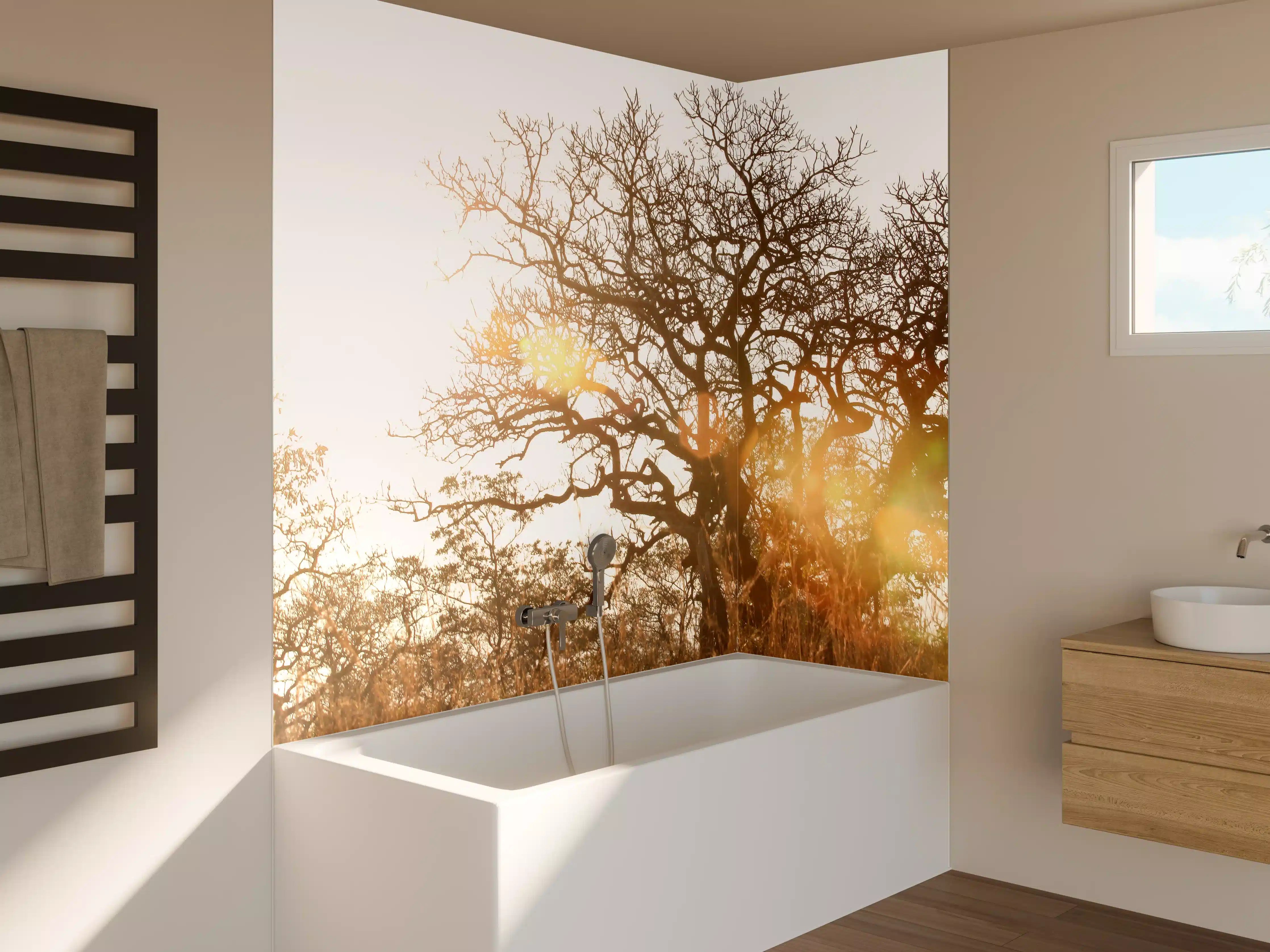 Badewannen-Rückwand - Baum im Feld