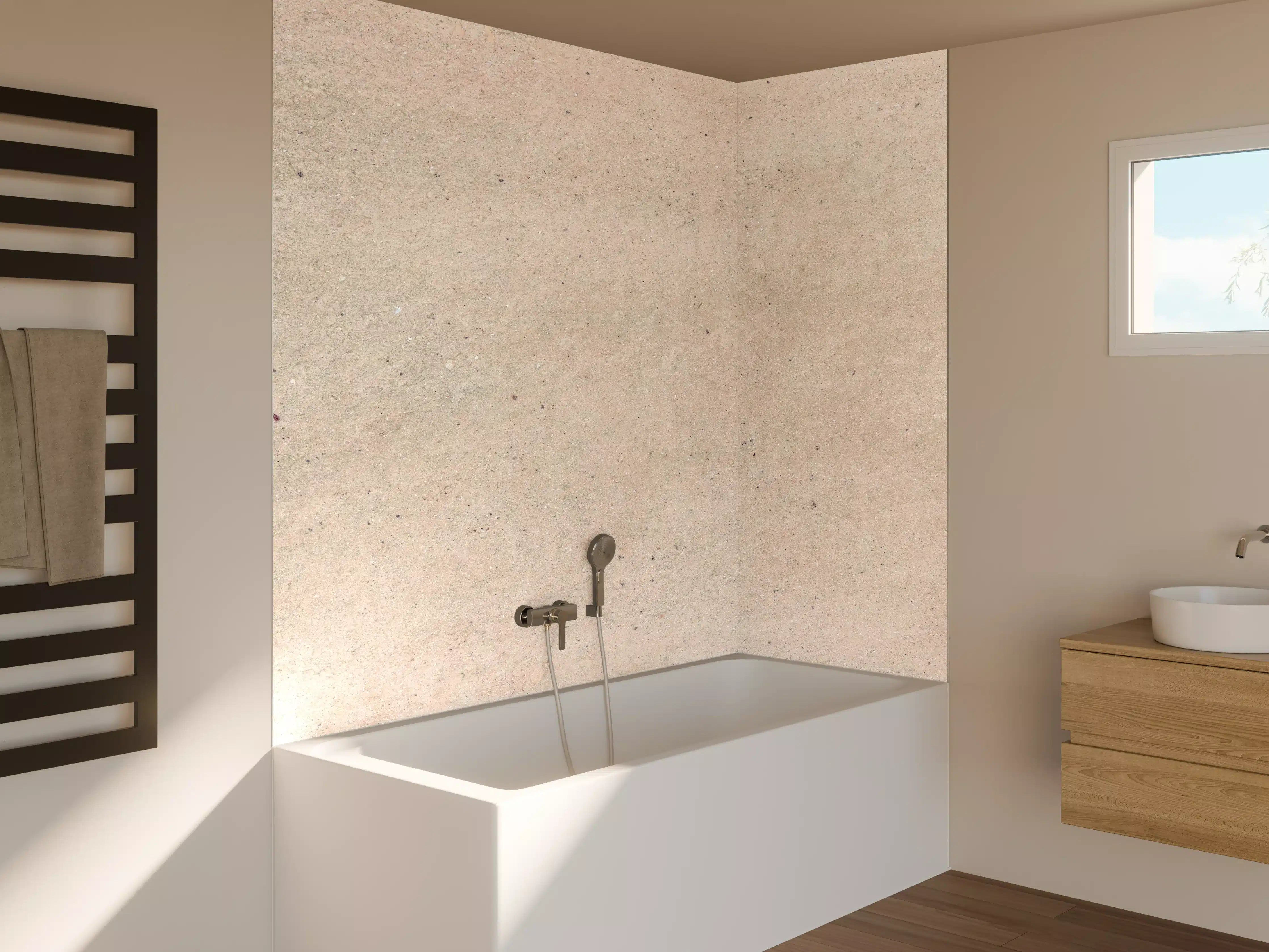 Badewannen-Rückwand - Beige Betonhintergrund