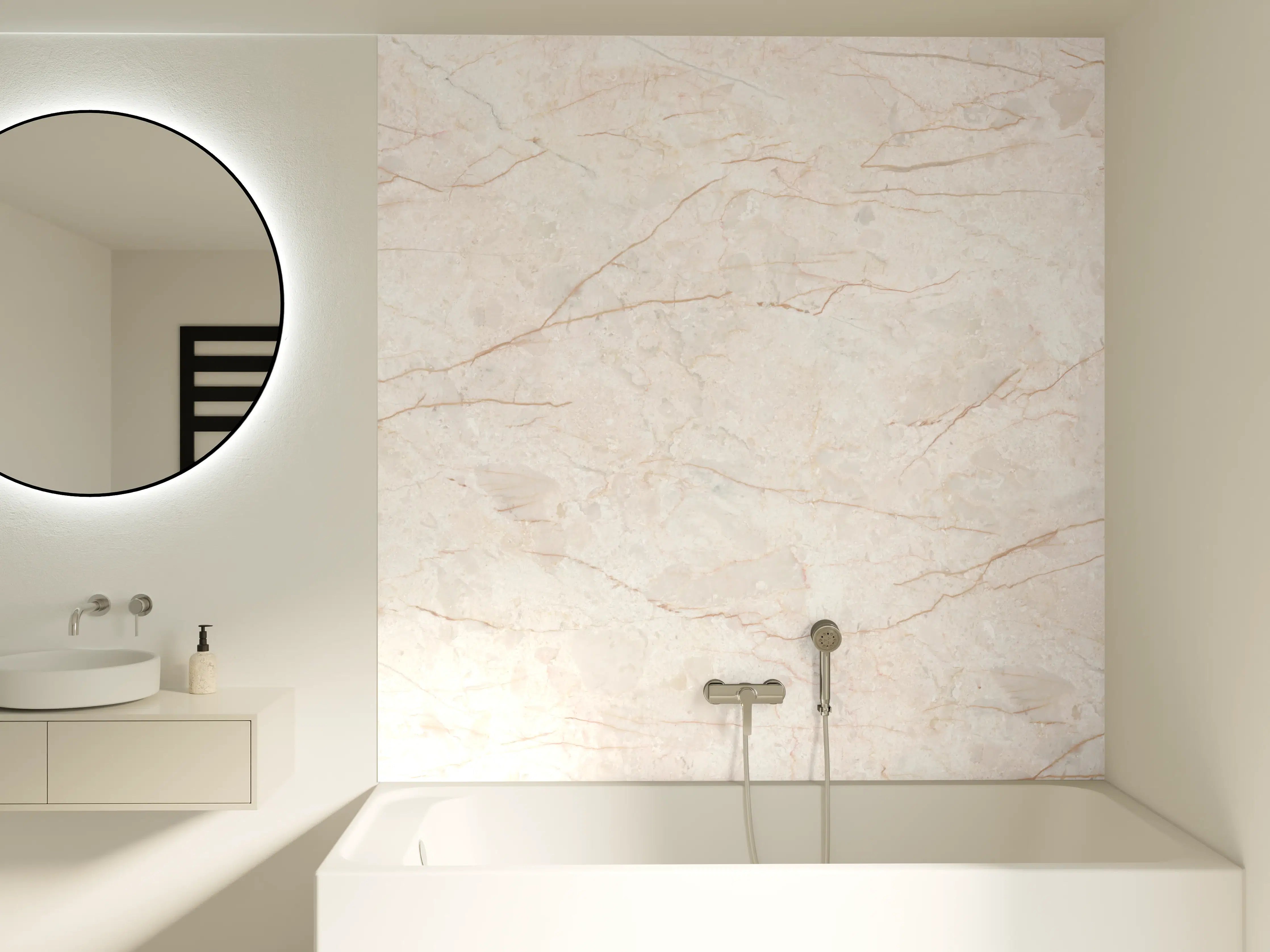 Badewannen-Rückwand - Beige Marmor Hintergrund