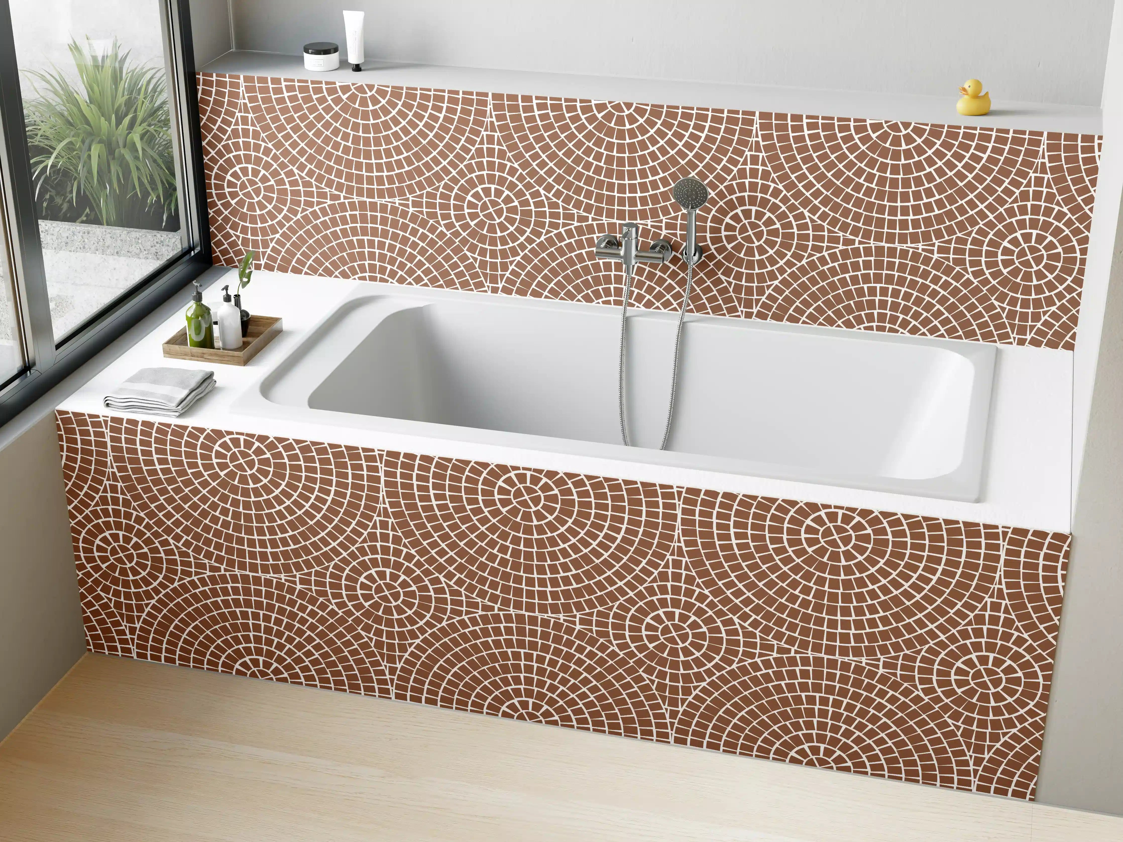 Badewannen-Rückwand - Beige Taschenlampe mit Muster