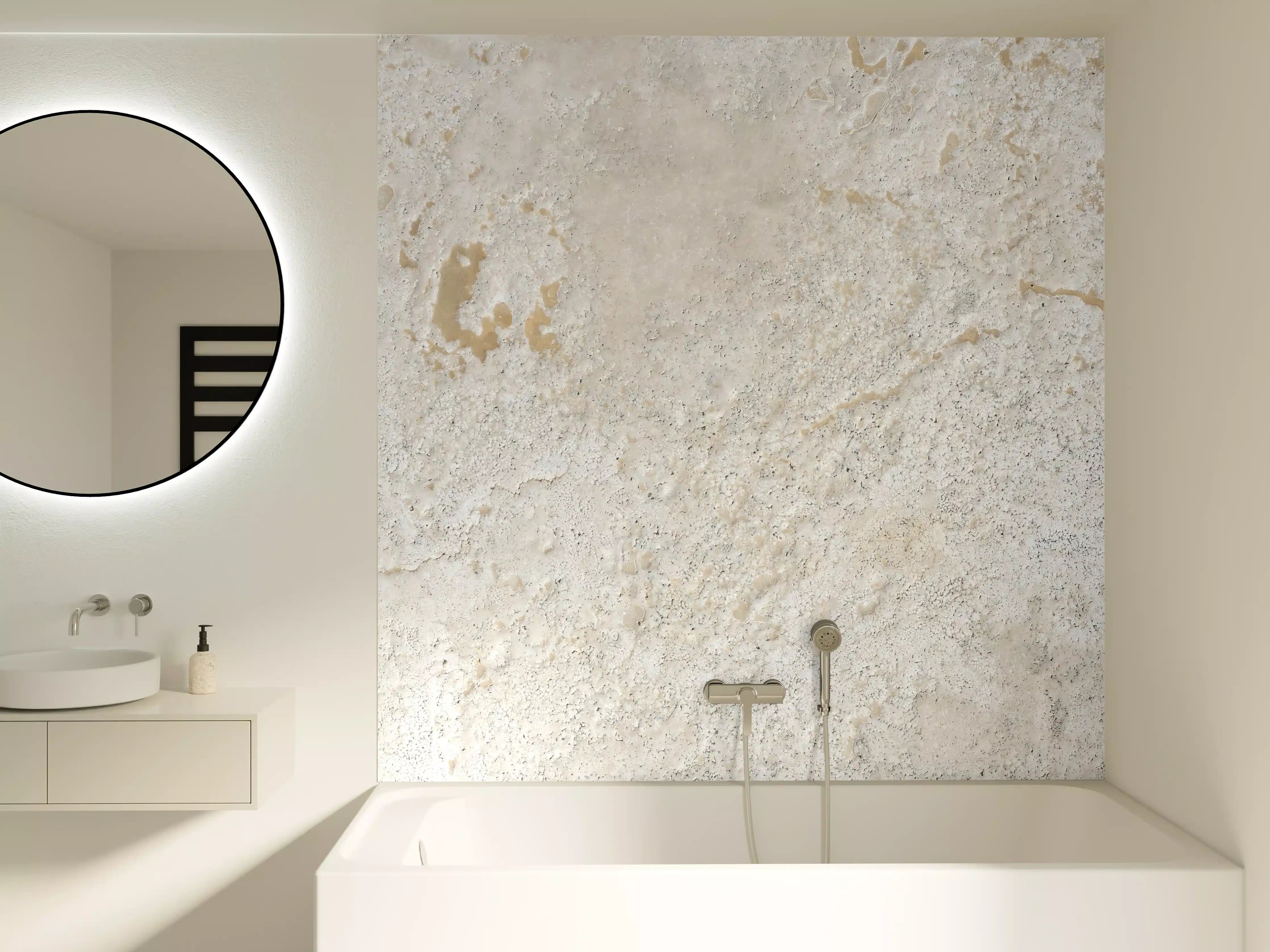 Badewannen-Rückwand - Beiger Kalkstein