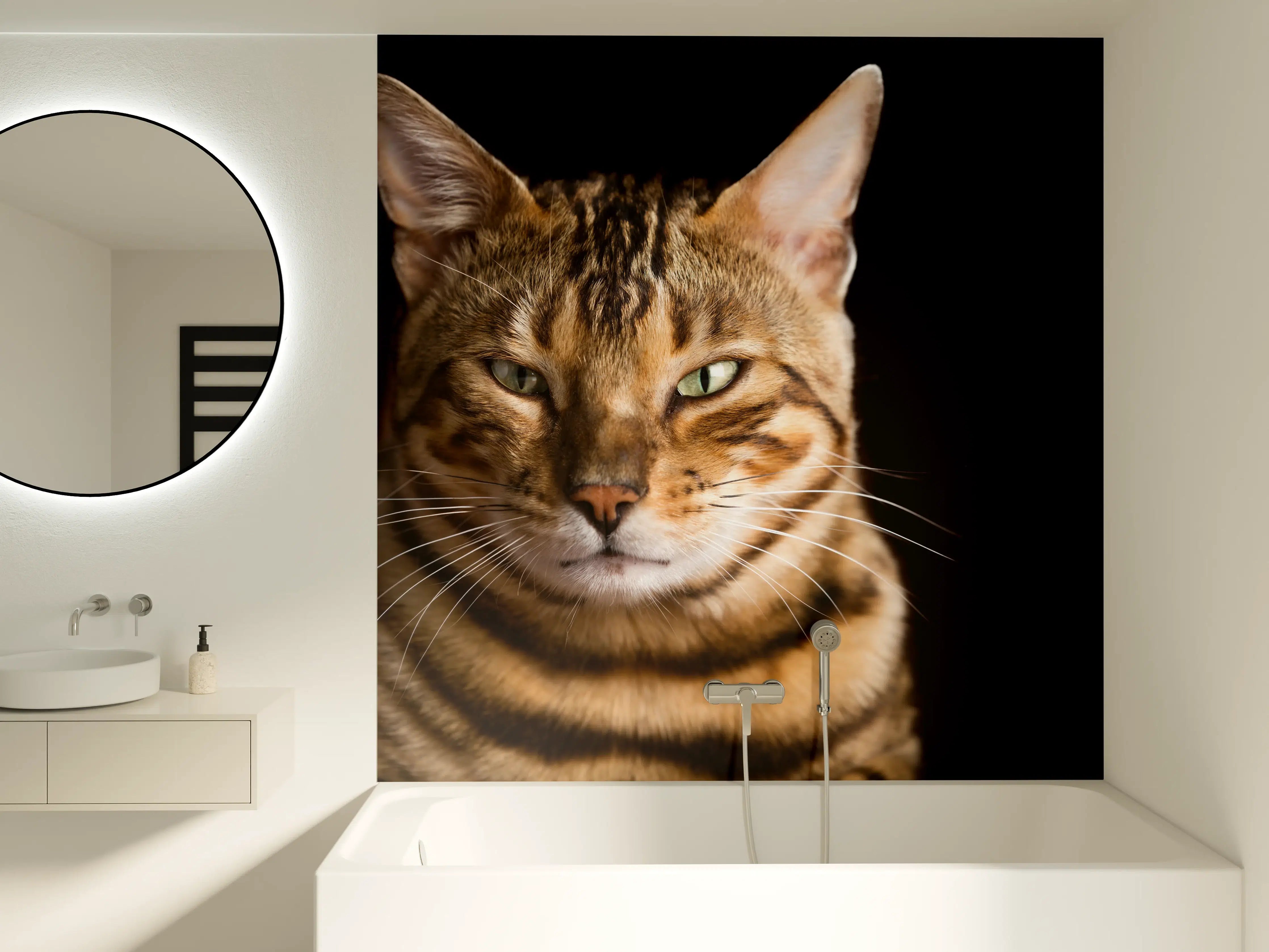 Badewannen-Rückwand - Bengalkatze Portrait
