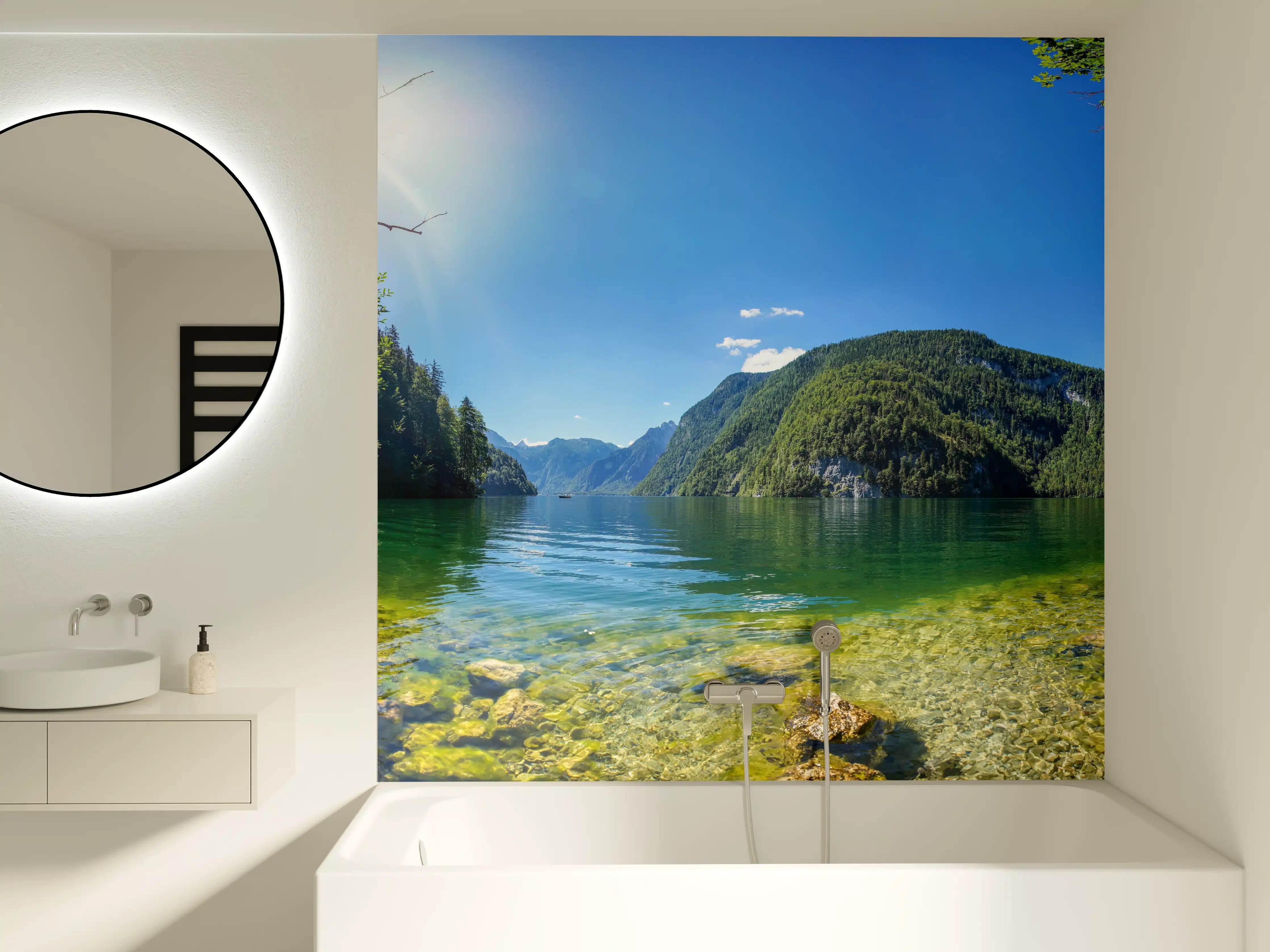 Badewannen-Rückwand - Berge Alpen Königsee Österreich