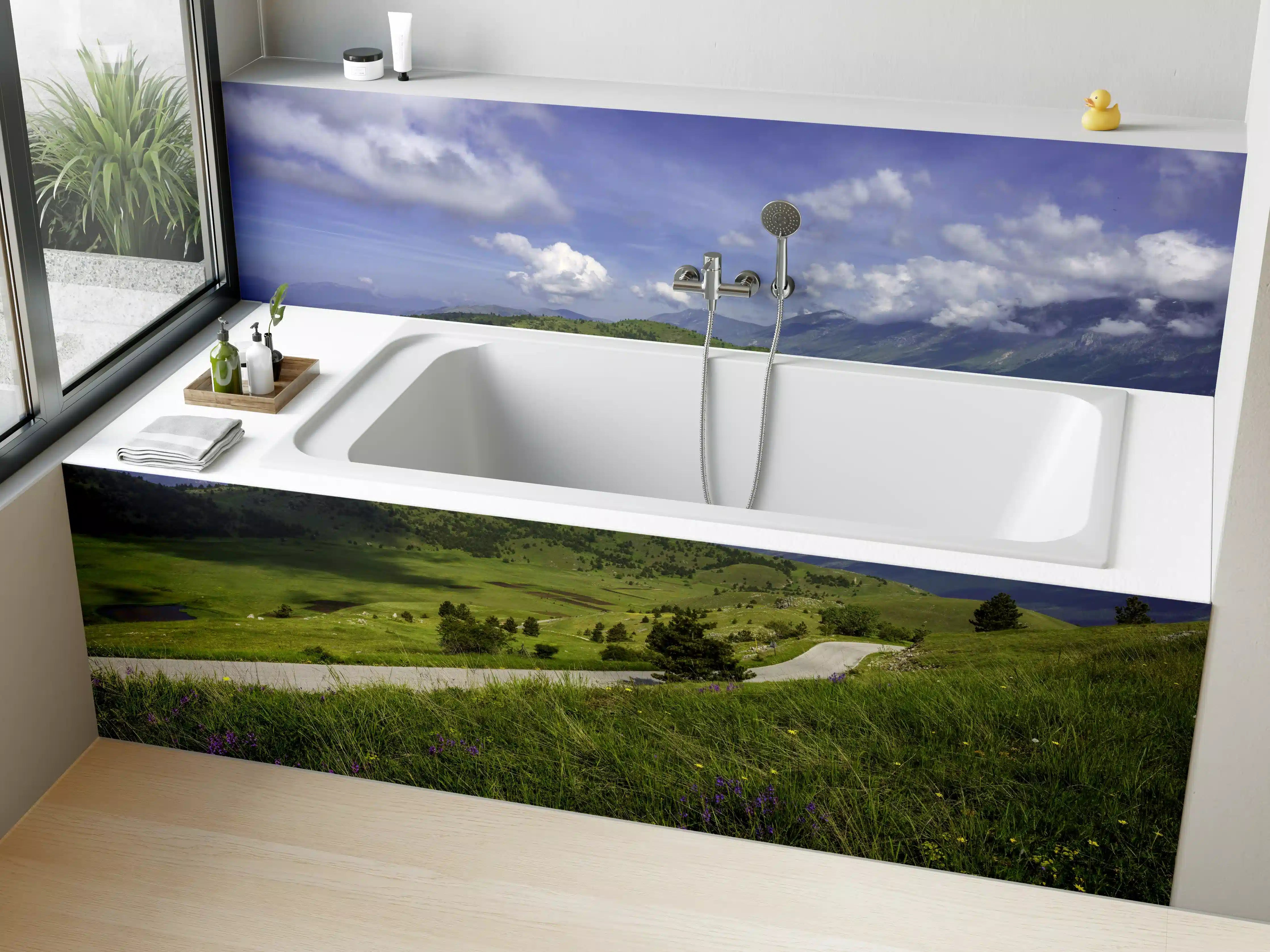 Badewannen-Rückwand - Berglandschaft - Berglandschaft - Naturpark Gran Sasso