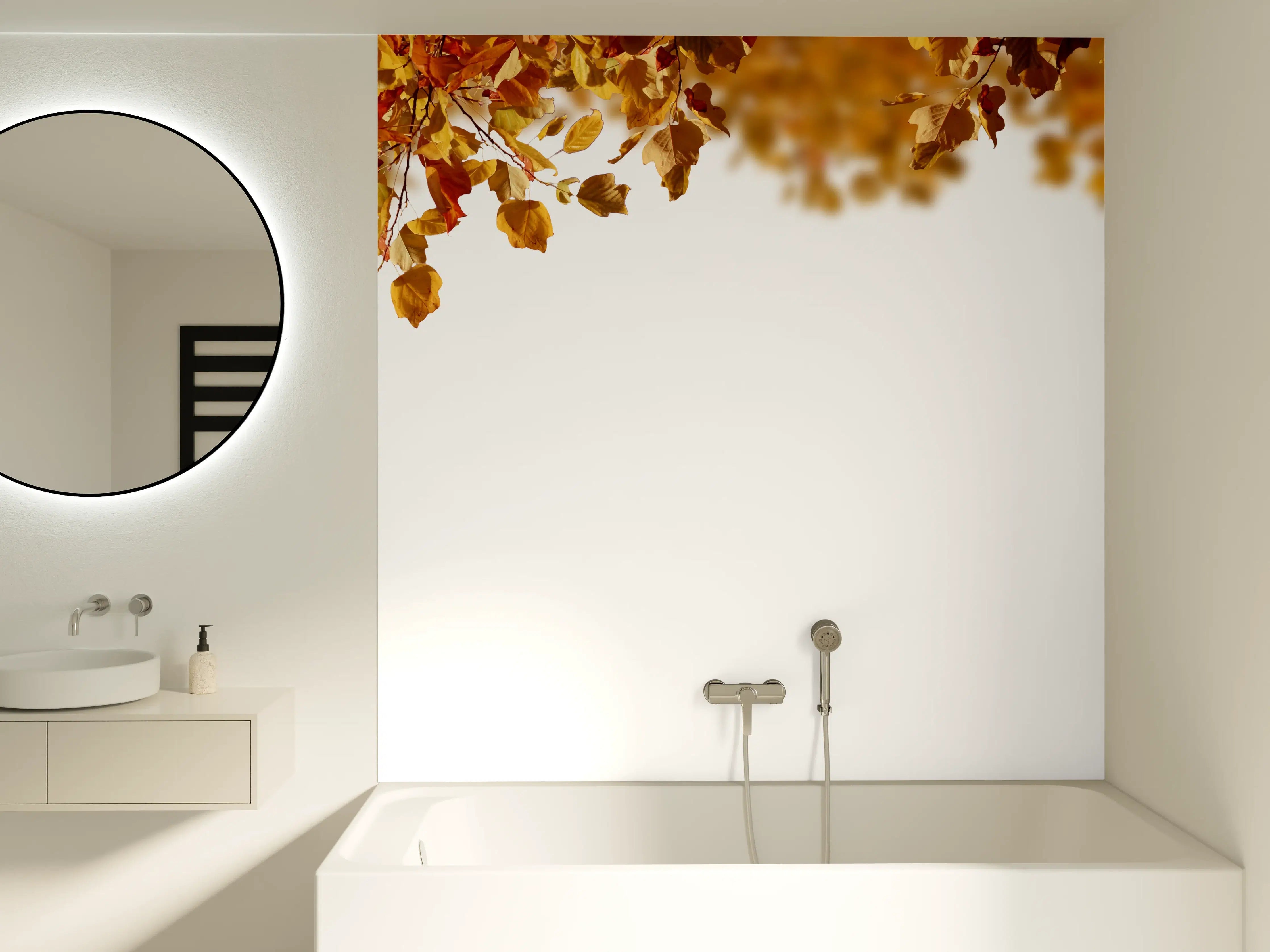 Badewannen-Rückwand - Blätter im Herbst
