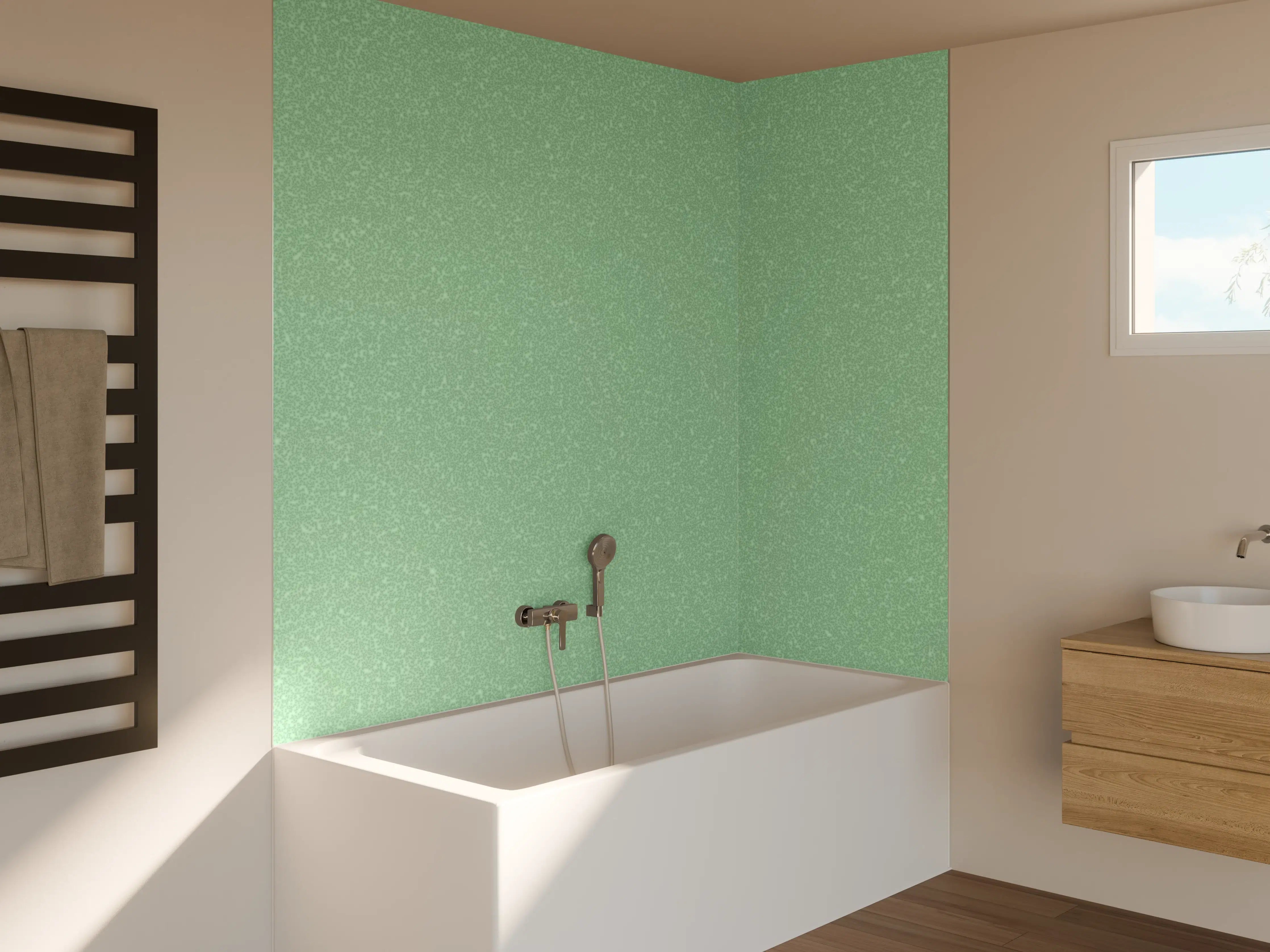 Badewannen-Rückwand - Bläuliche Wandtextur 