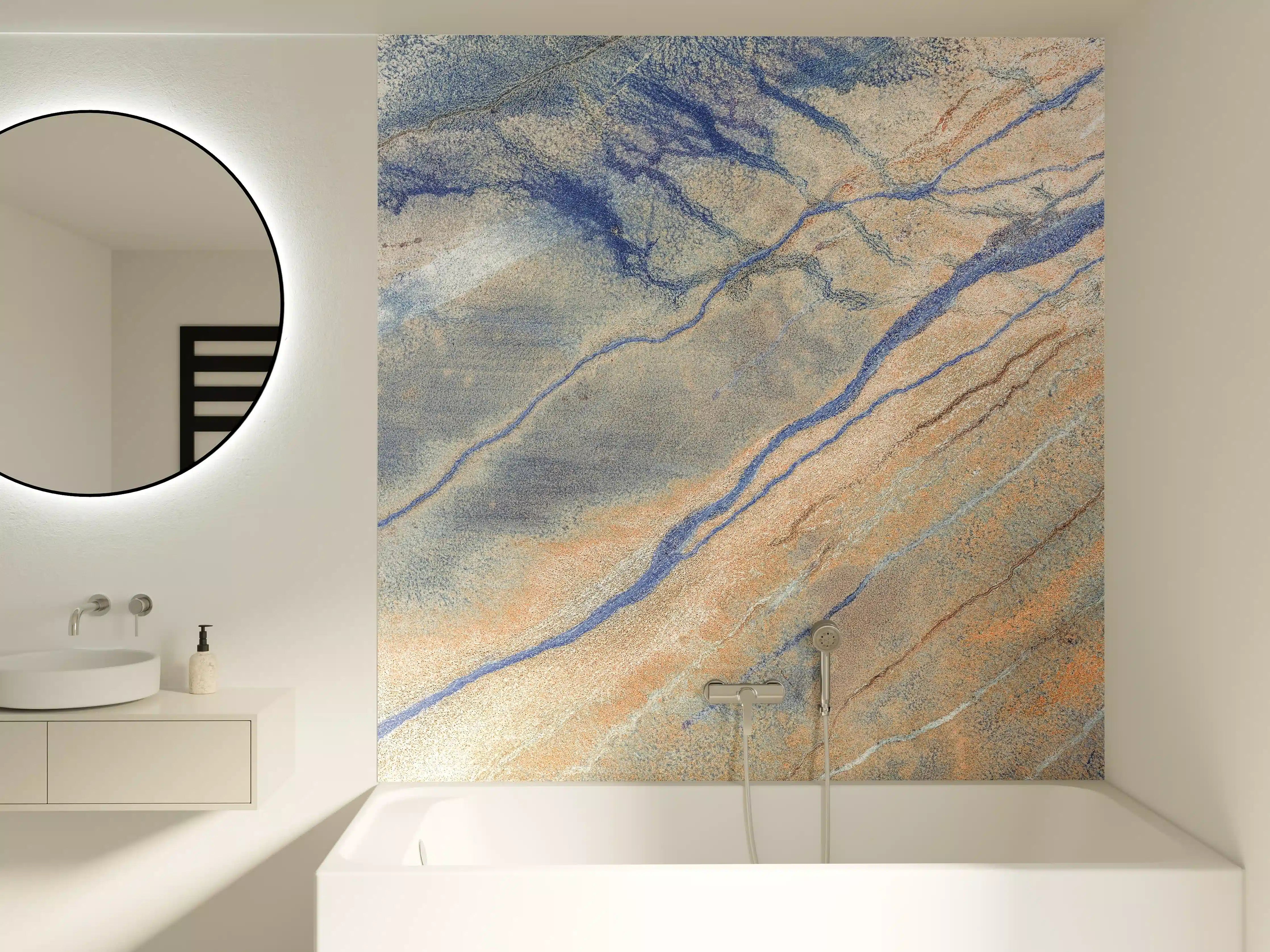 Badewannen-Rückwand - Blaue Flusslandschaft aus der Luft