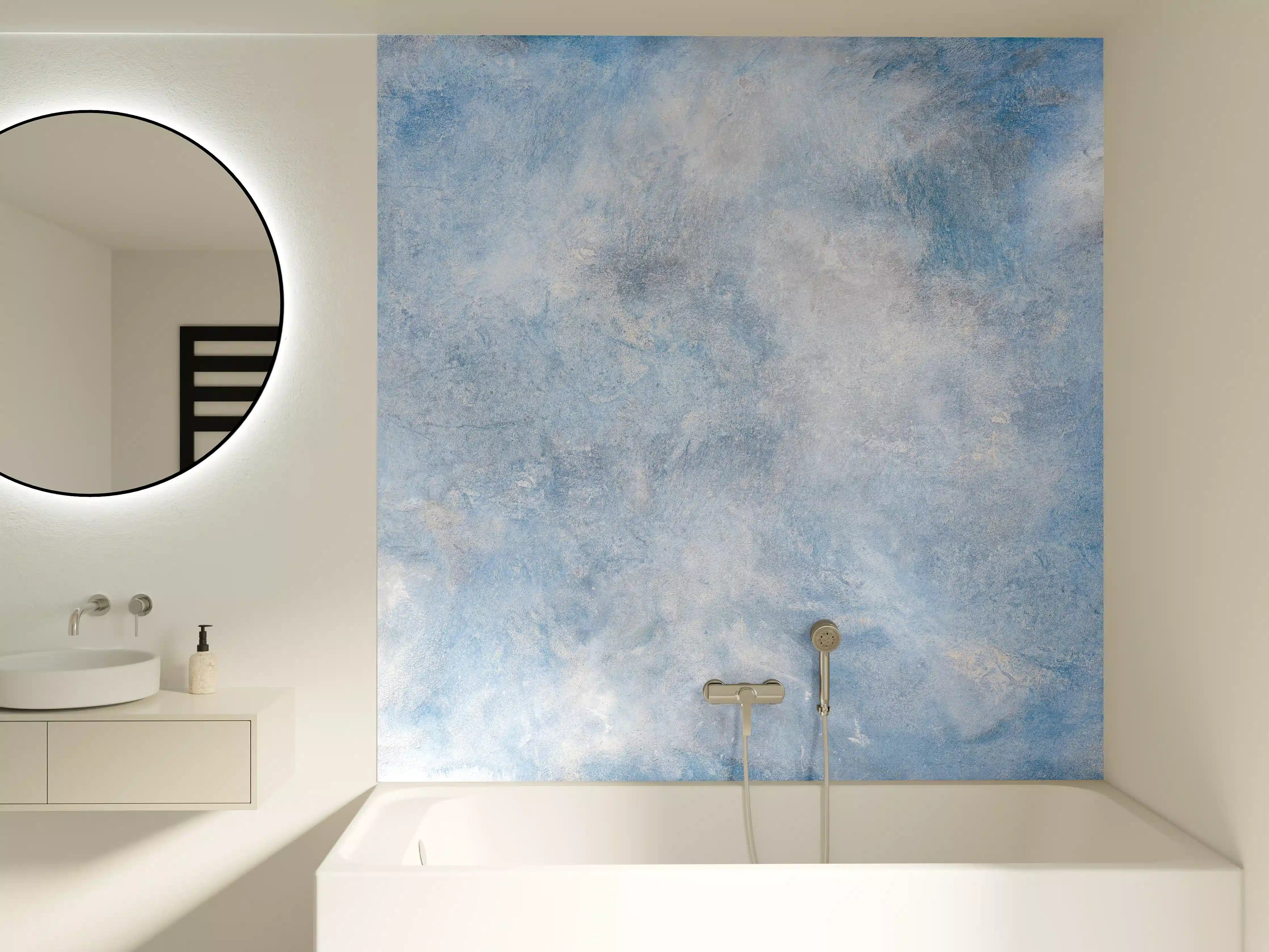 Badewannen-Rückwand - Blaue Marmor Textur