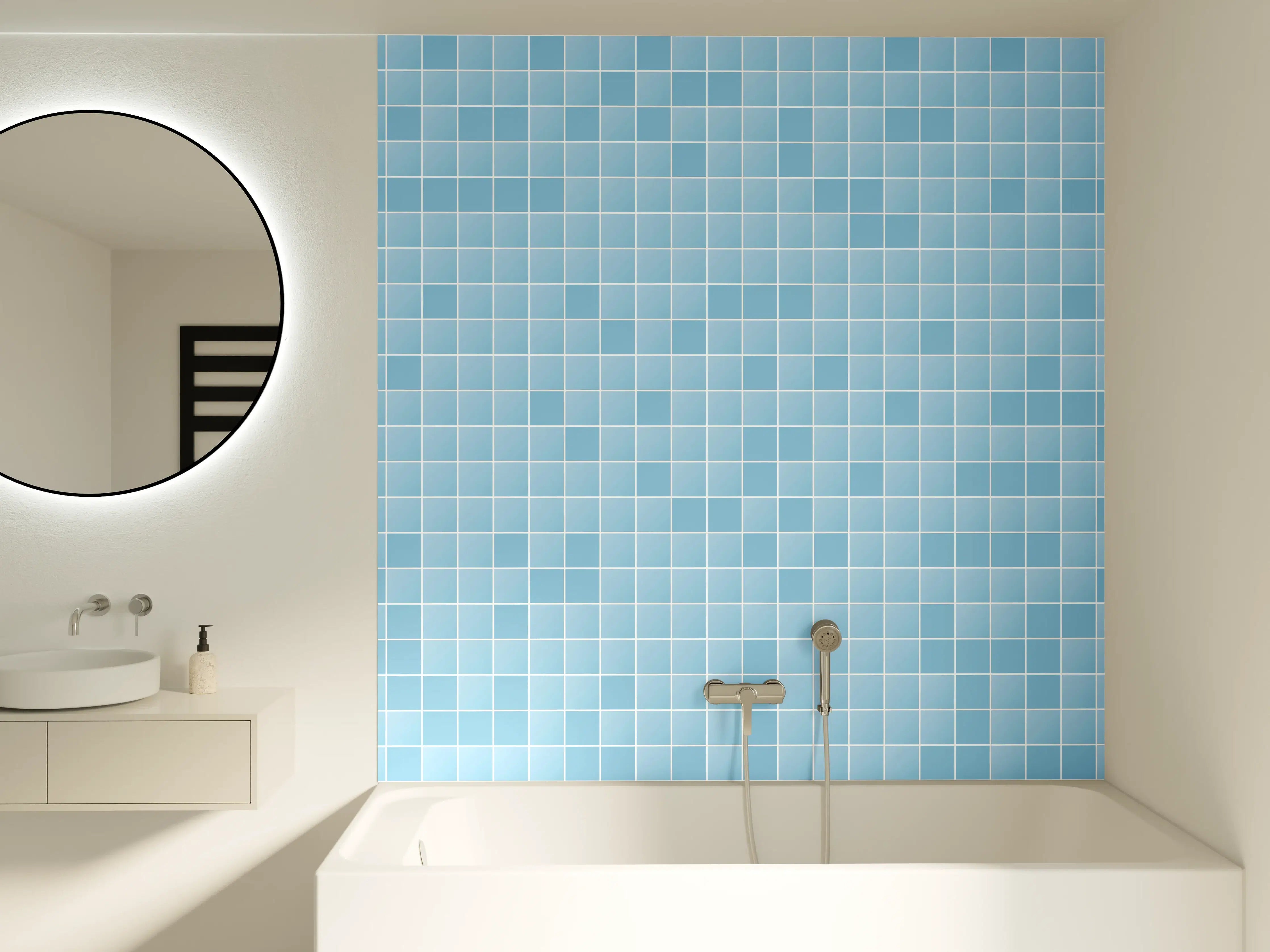 Badewannen-Rückwand - Blaue Musterstruktur