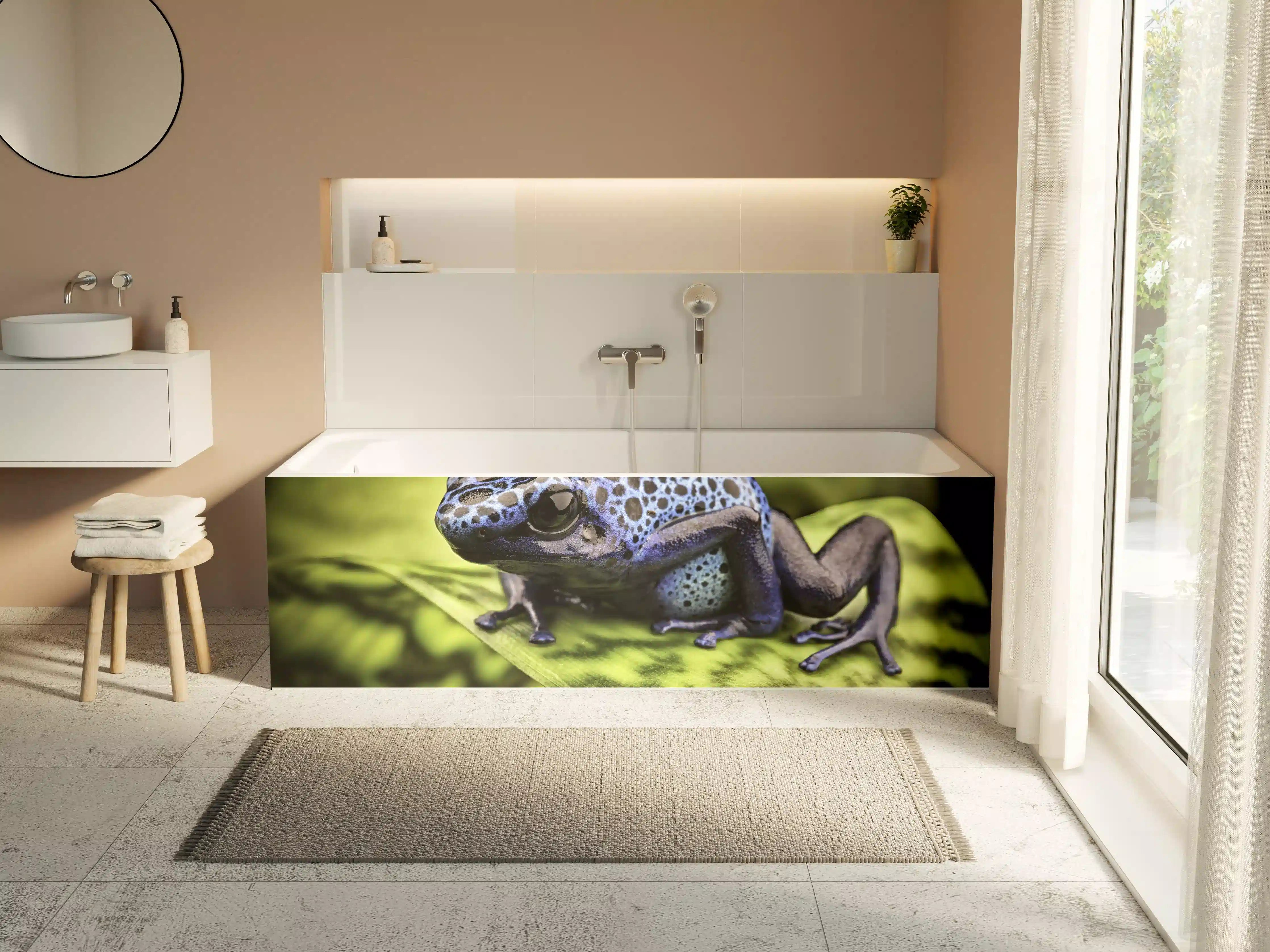 Badewannen-Rückwand - Blauer Pfeilgiftfrosch im Amazonas