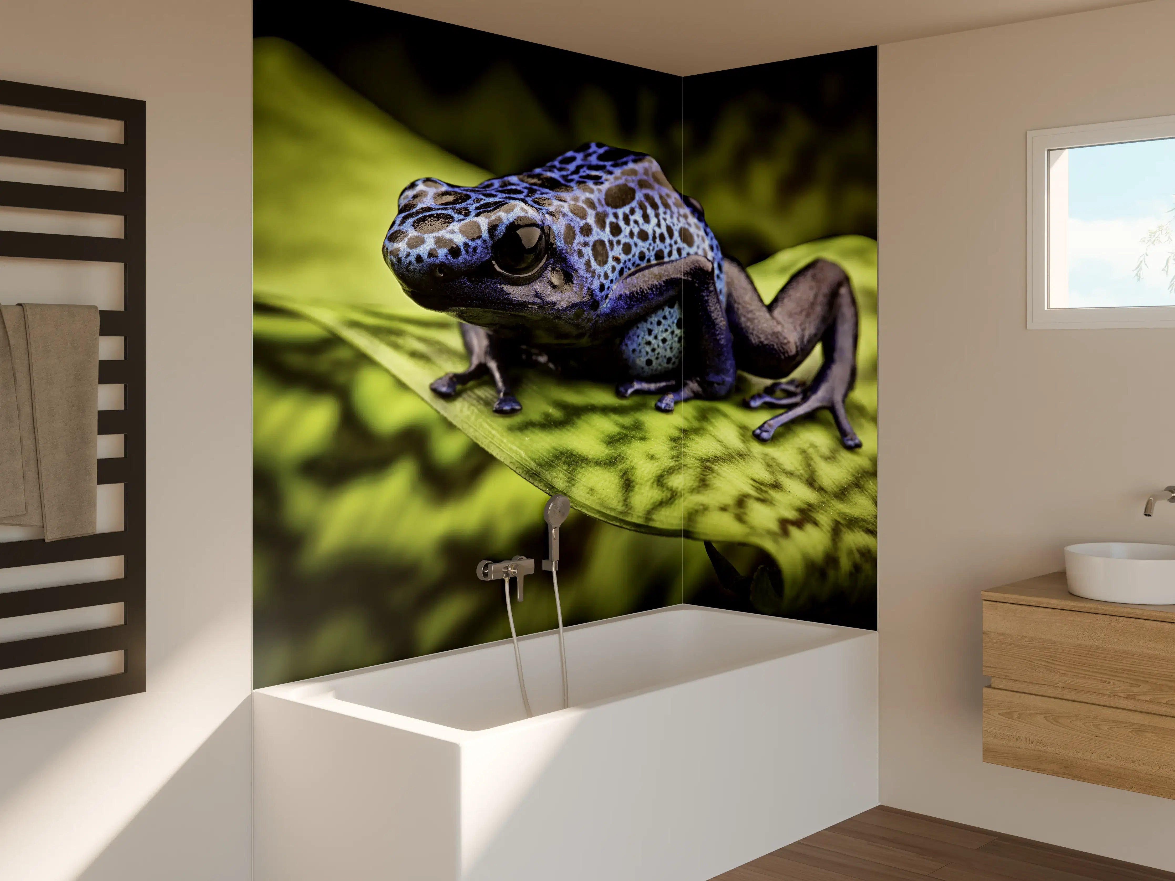 Badewannen-Rückwand - Blauer Pfeilgiftfrosch im Amazonas