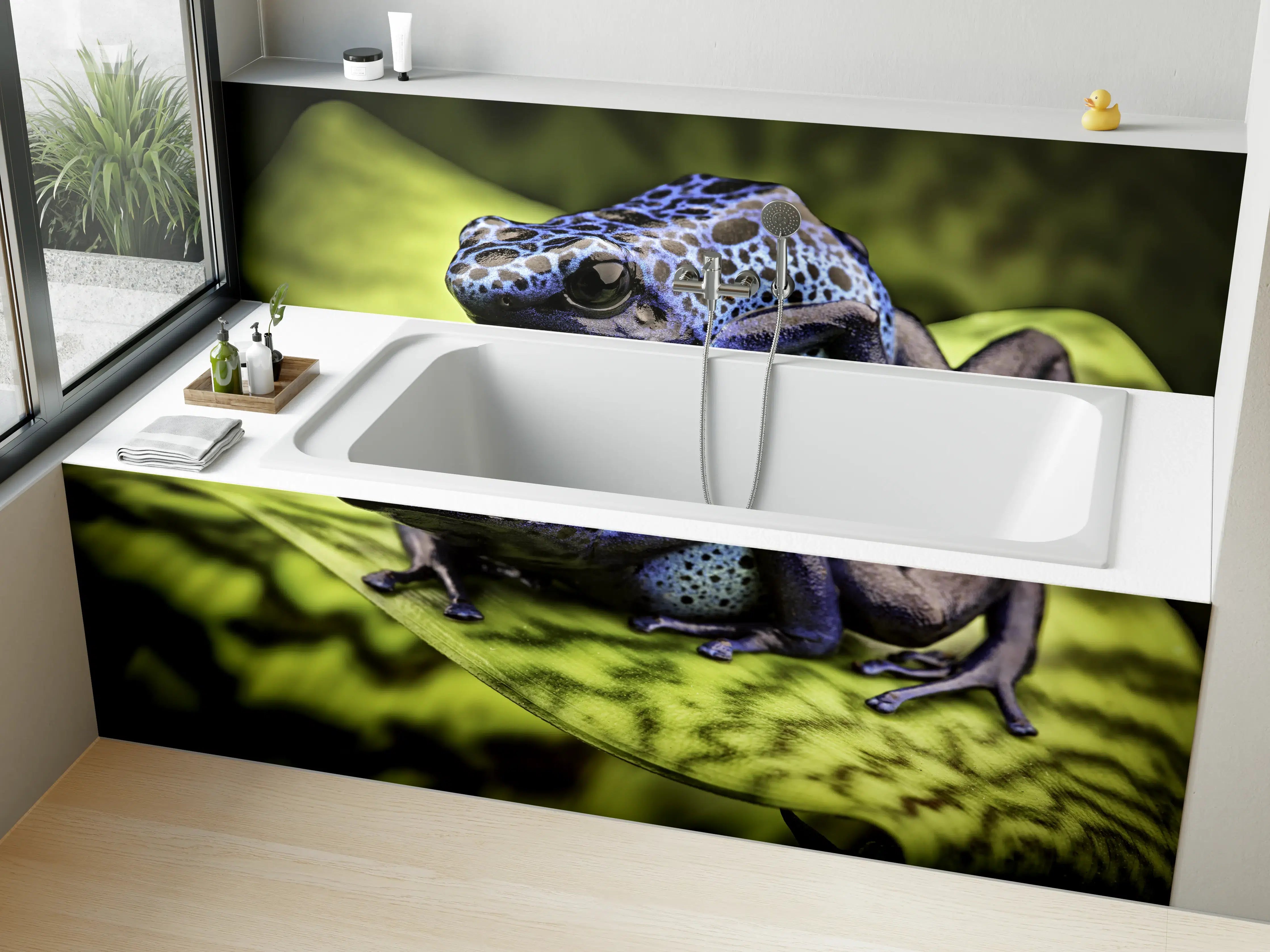 Badewannen-Rückwand - Blauer Pfeilgiftfrosch im Amazonas