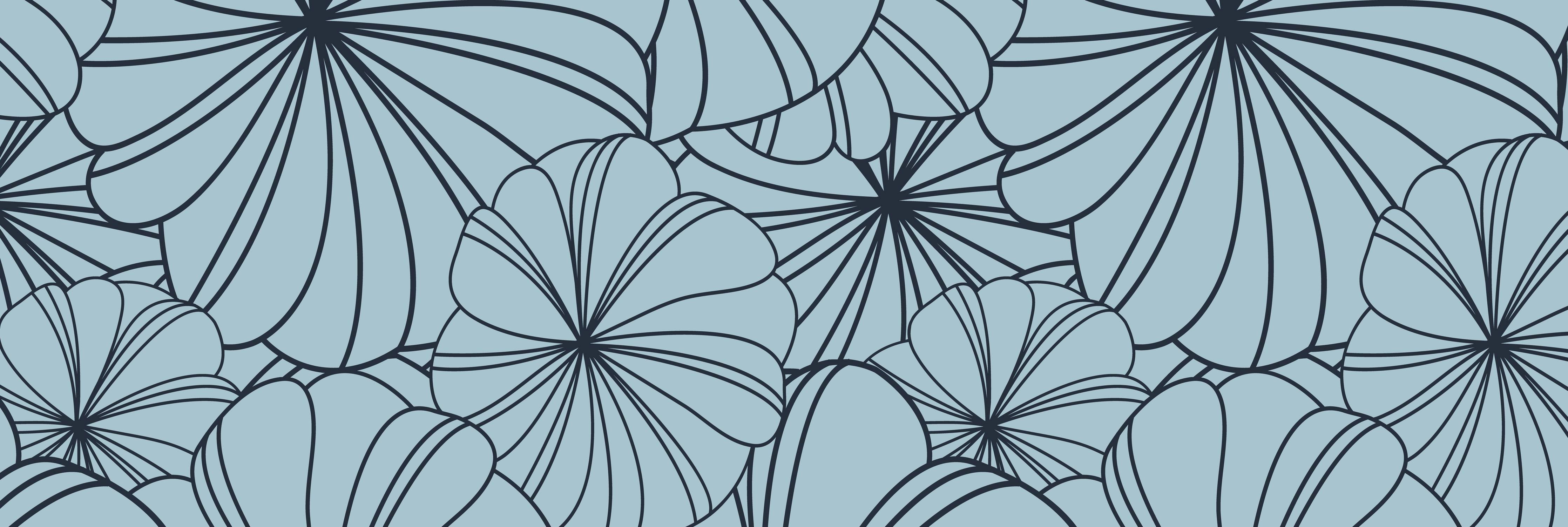 Badewannen-Rückwand-Blaues Blumenmuster Design
