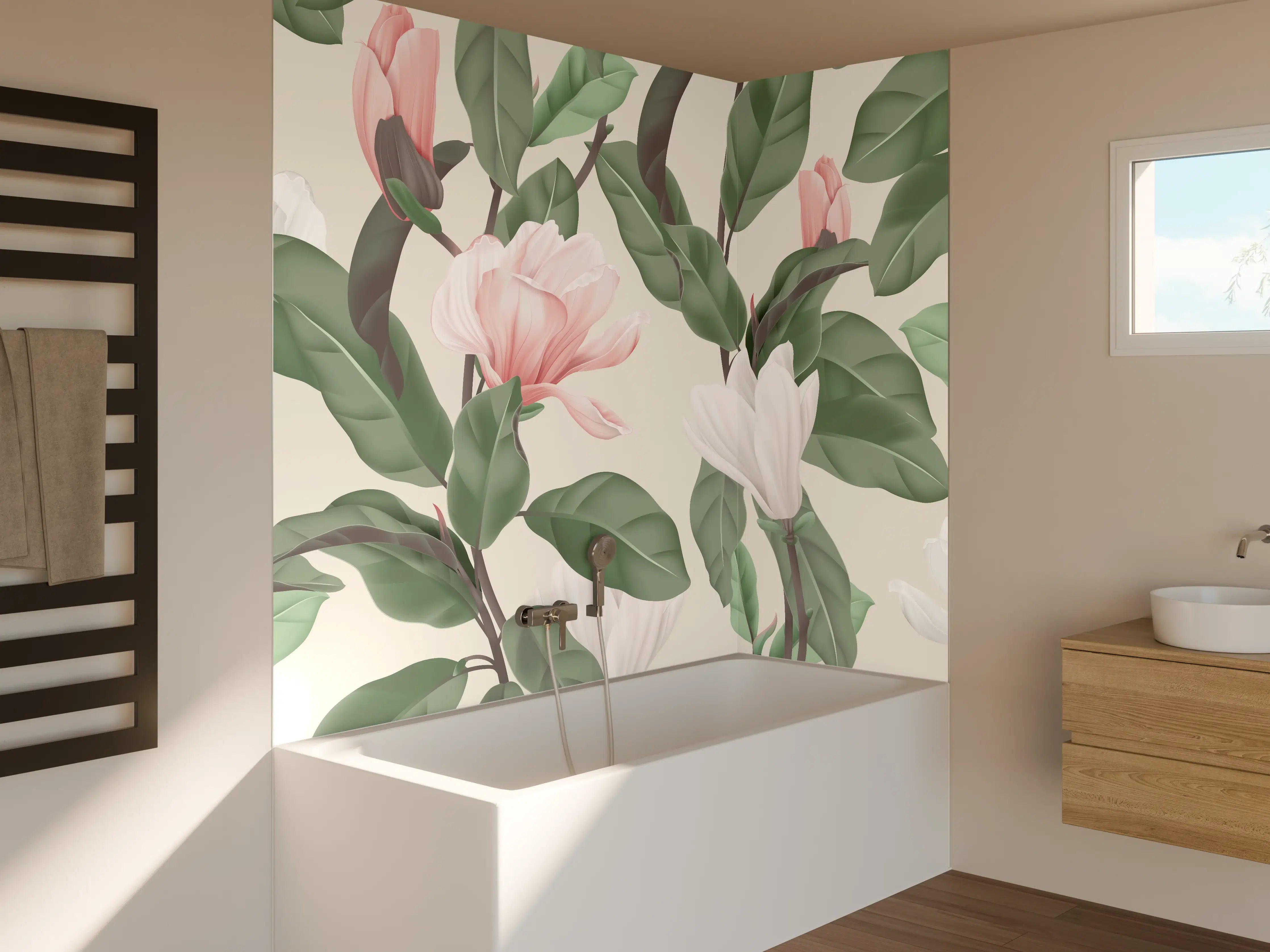 Badewannen-Rückwand - Blüten - wild & wunderschön