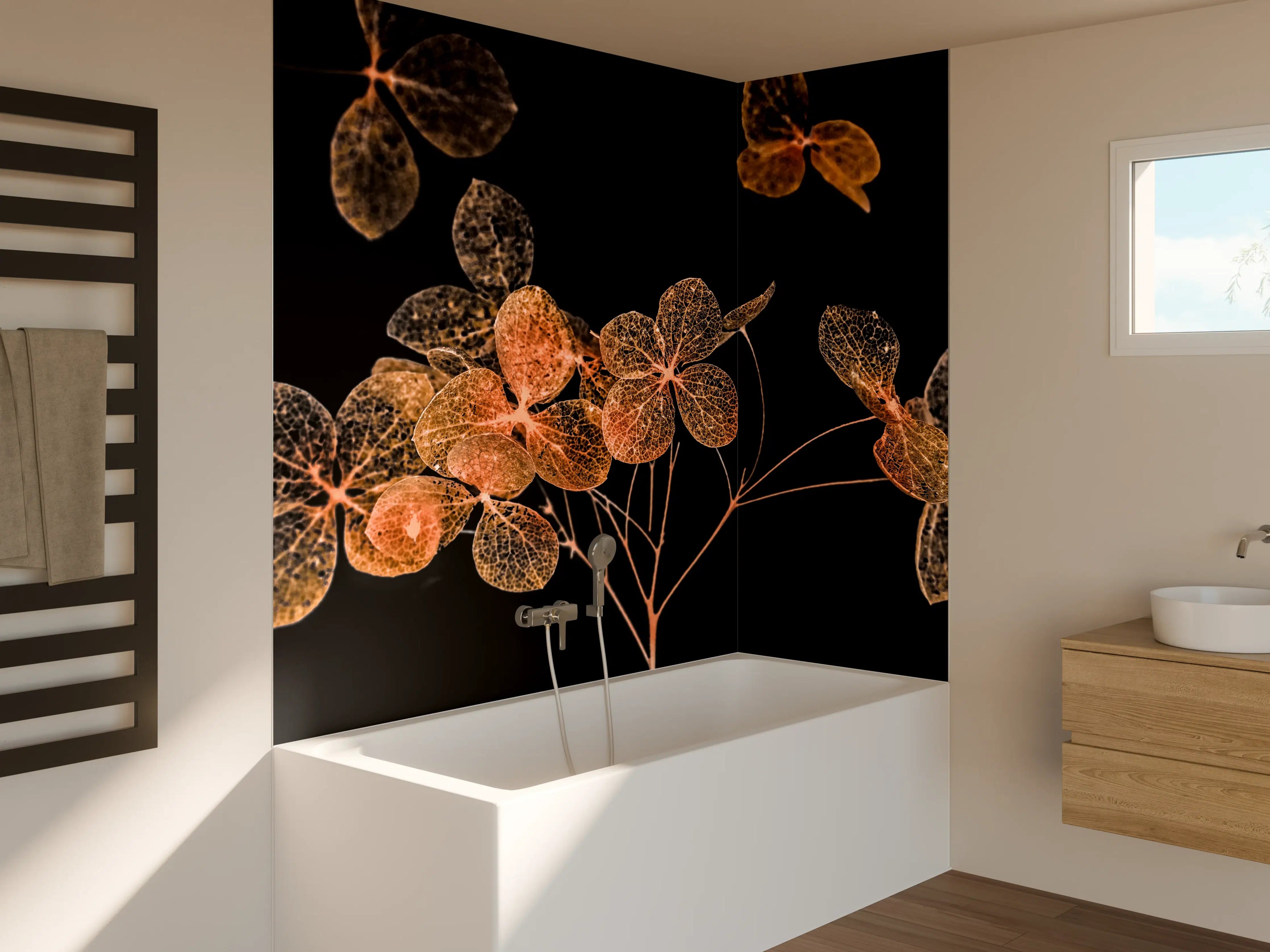 Badewannen-Rückwand - Blumen im Detail - grafik