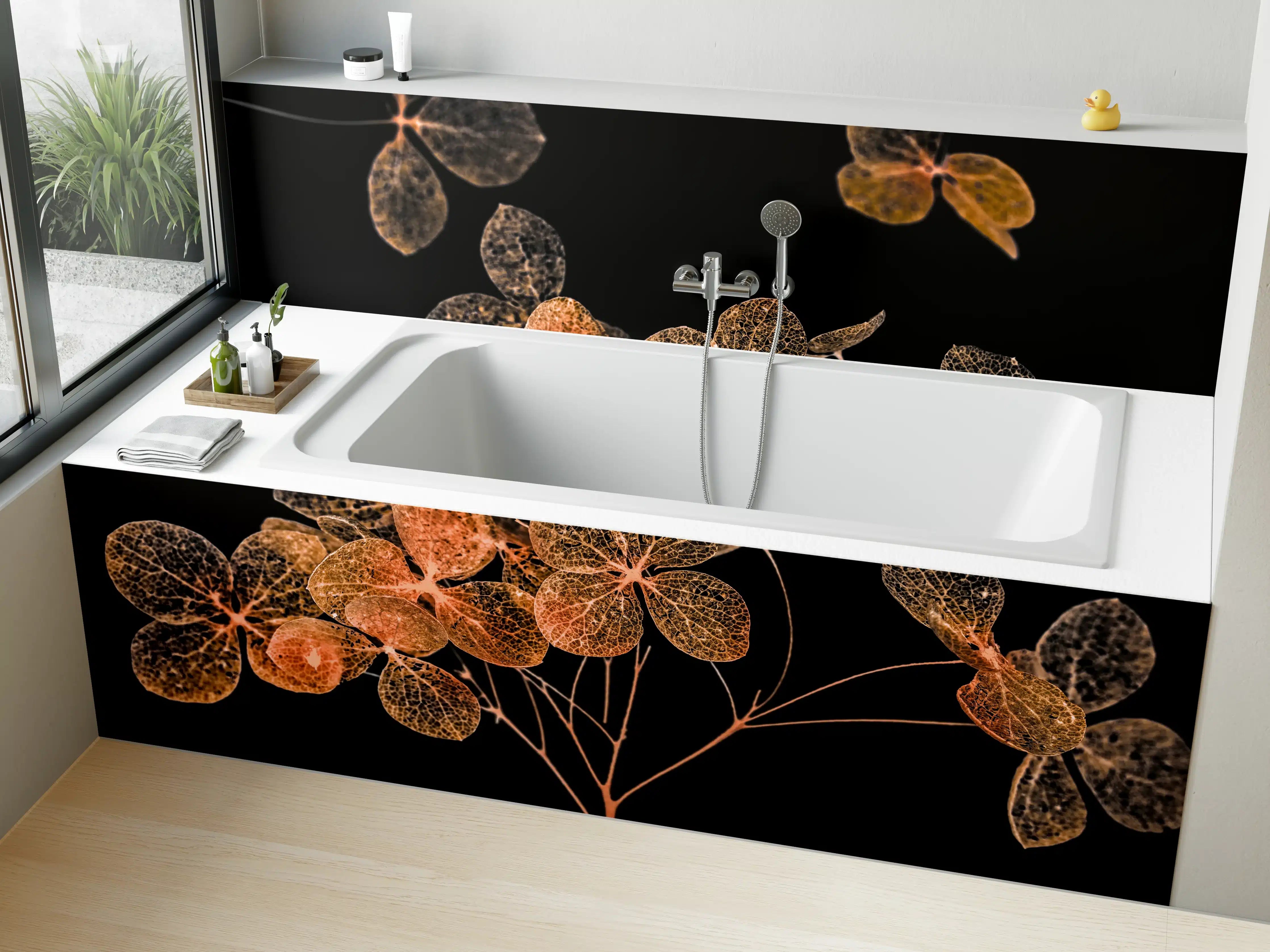 Badewannen-Rückwand - Blumen im Detail - grafik