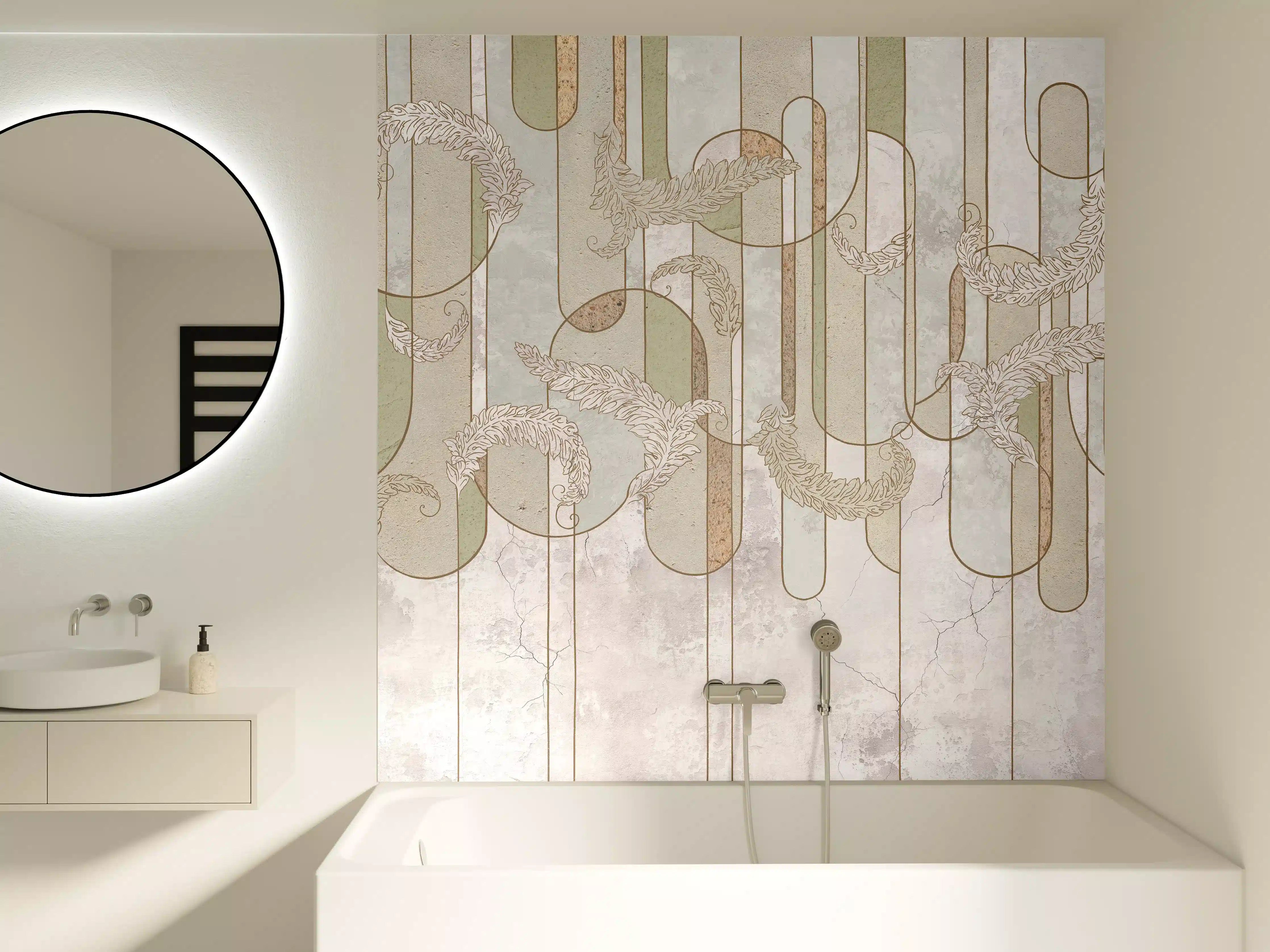 Badewannen-Rückwand - Blumiges Loft Design
