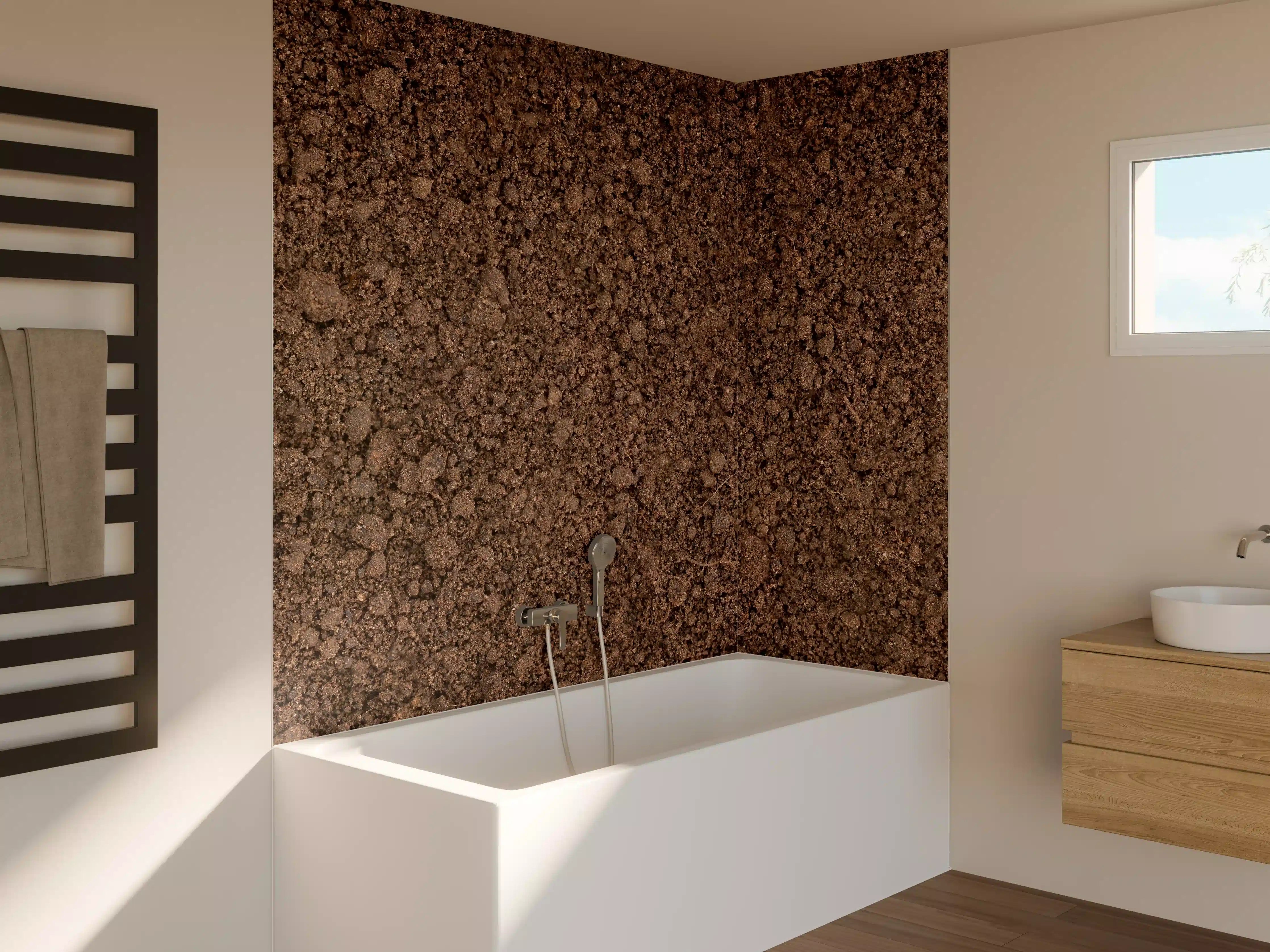 Badewannen-Rückwand - Bodentextur in Nahaufnahme