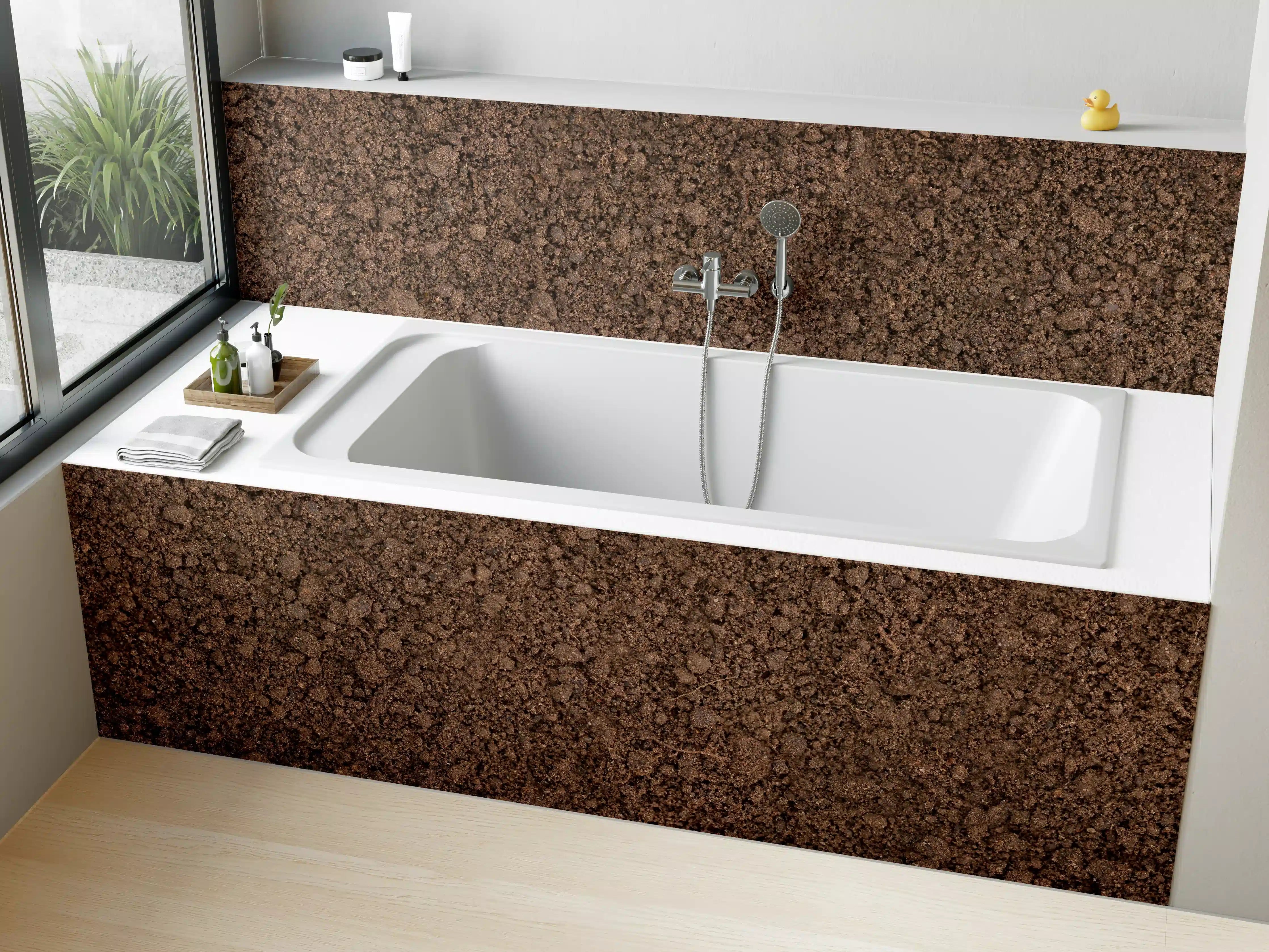 Badewannen-Rückwand - Bodentextur in Nahaufnahme