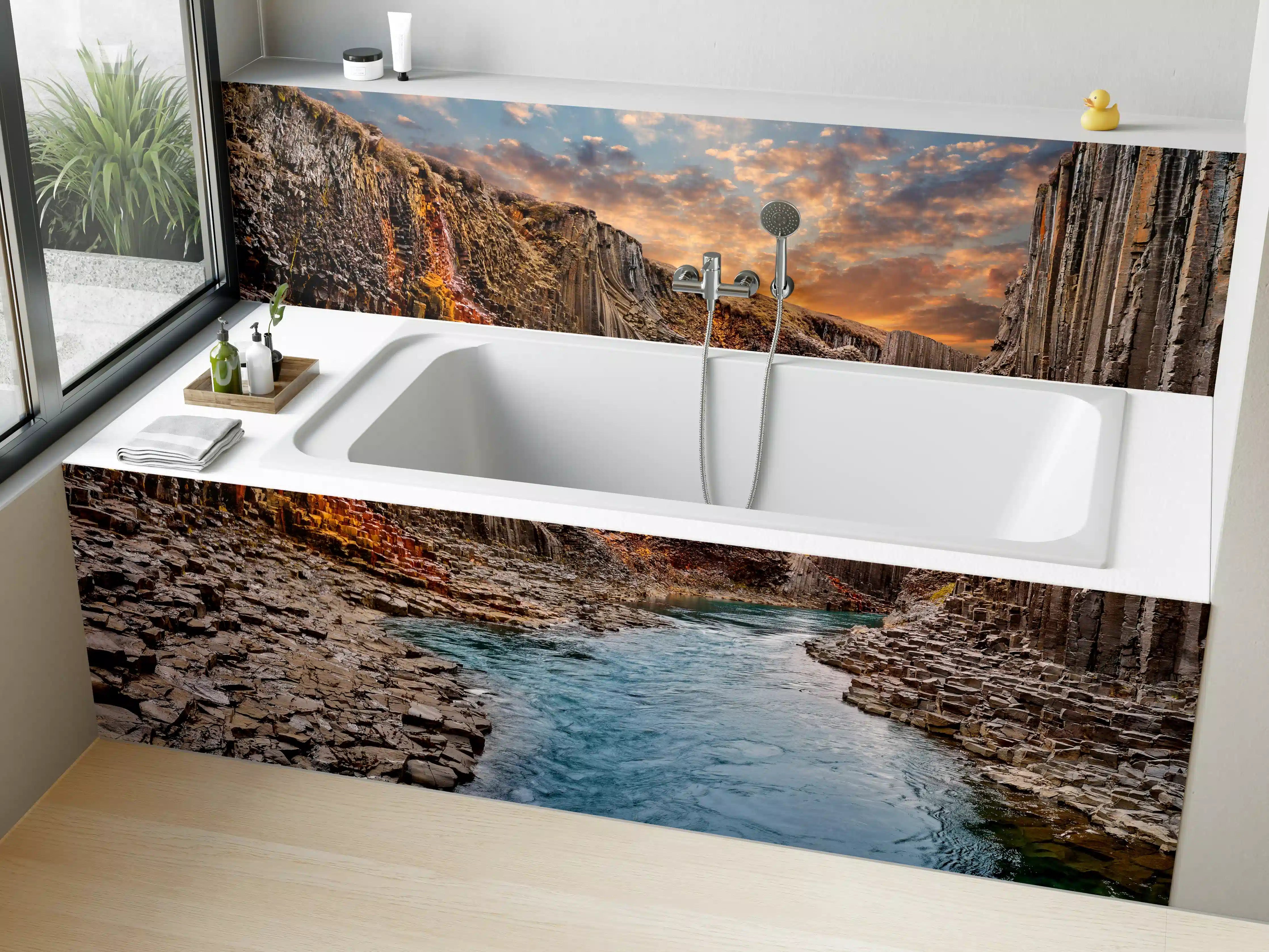 Badewannen-Rückwand - Brillante Aussicht auf die Basaltschlucht 