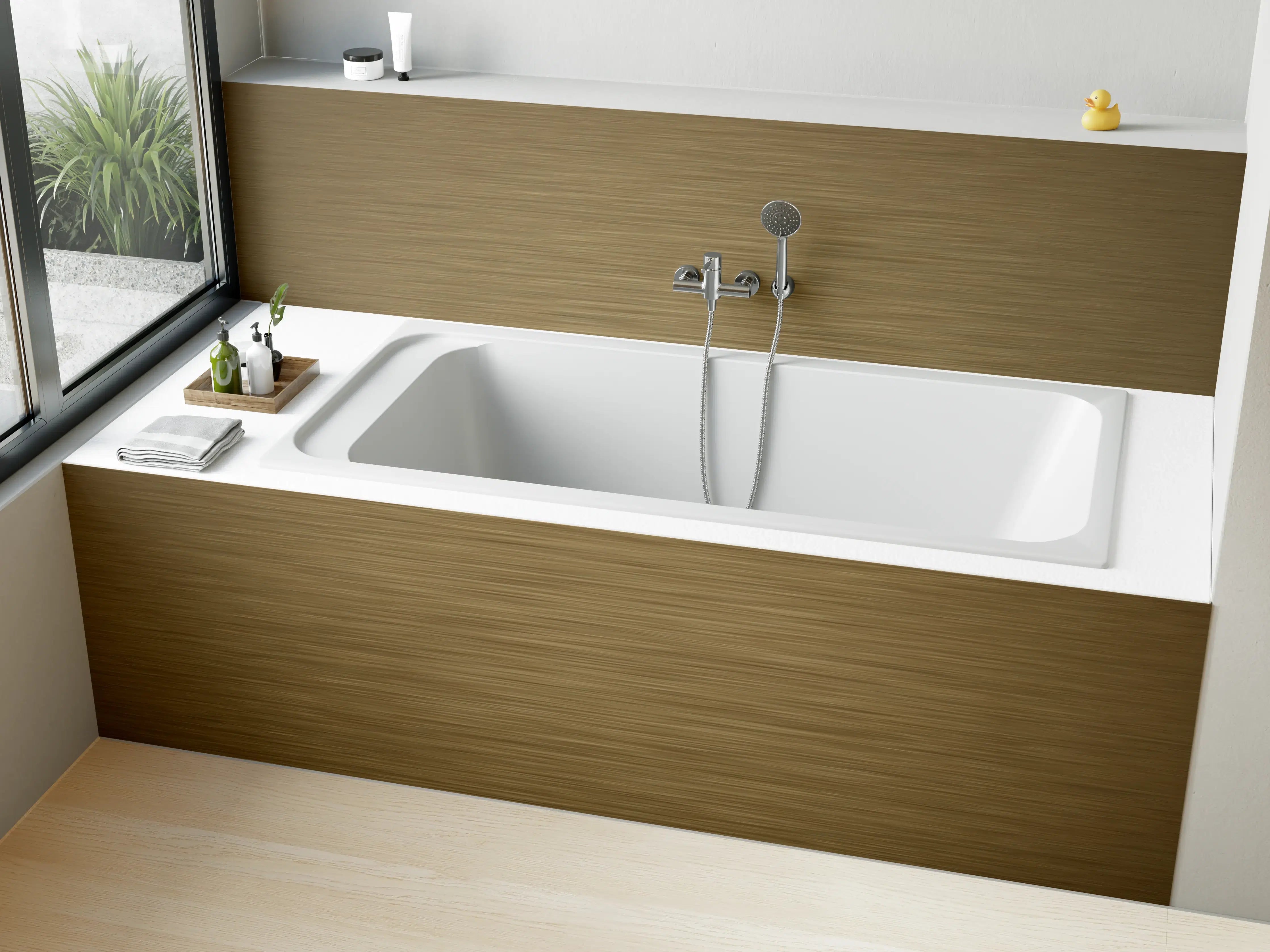 Badewannen-Rückwand - Bronze - ALU Prime - Metall Gebürstet