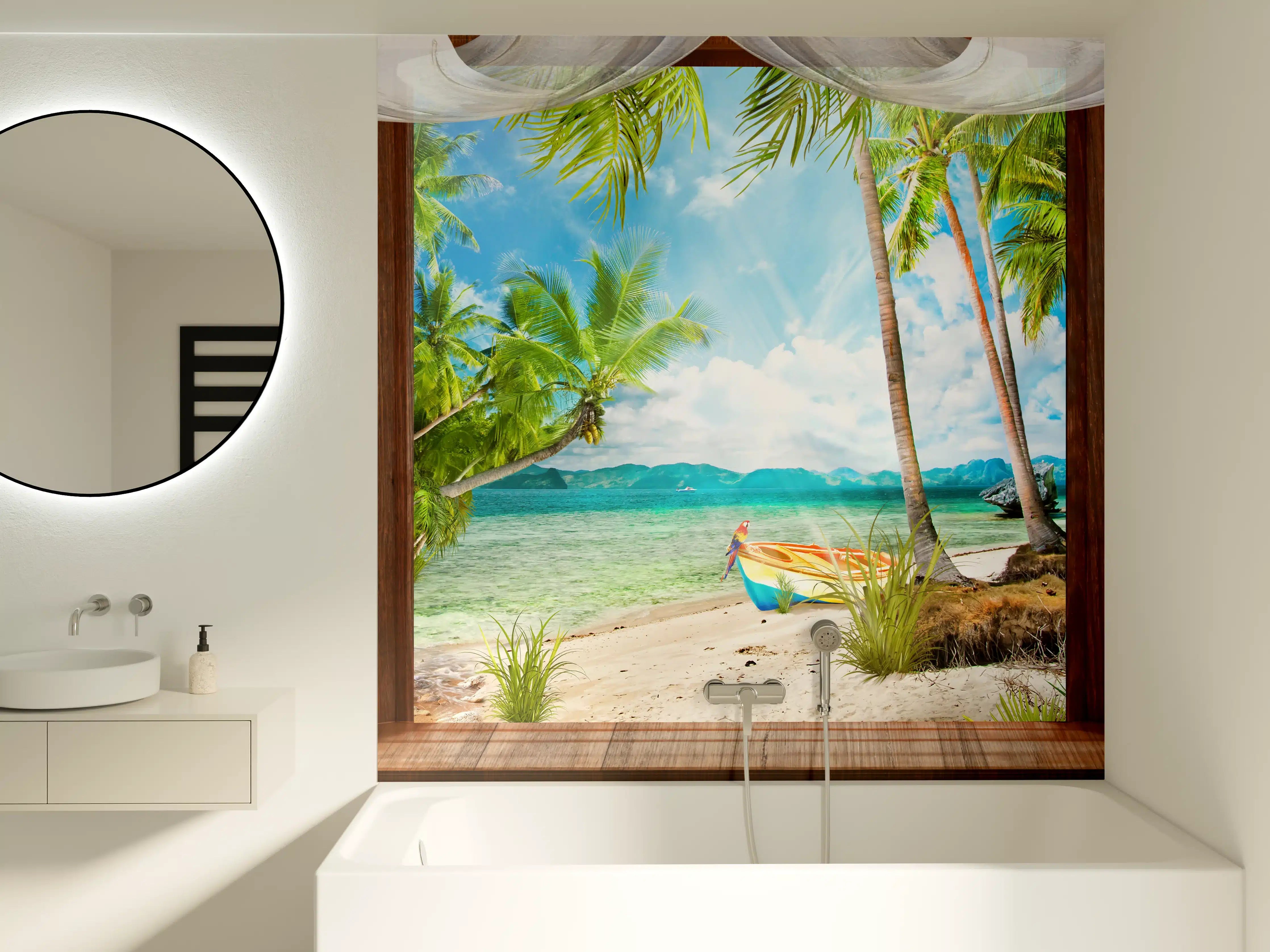 Badewannen-Rückwand - Bungalow mit Blick aufs Meer