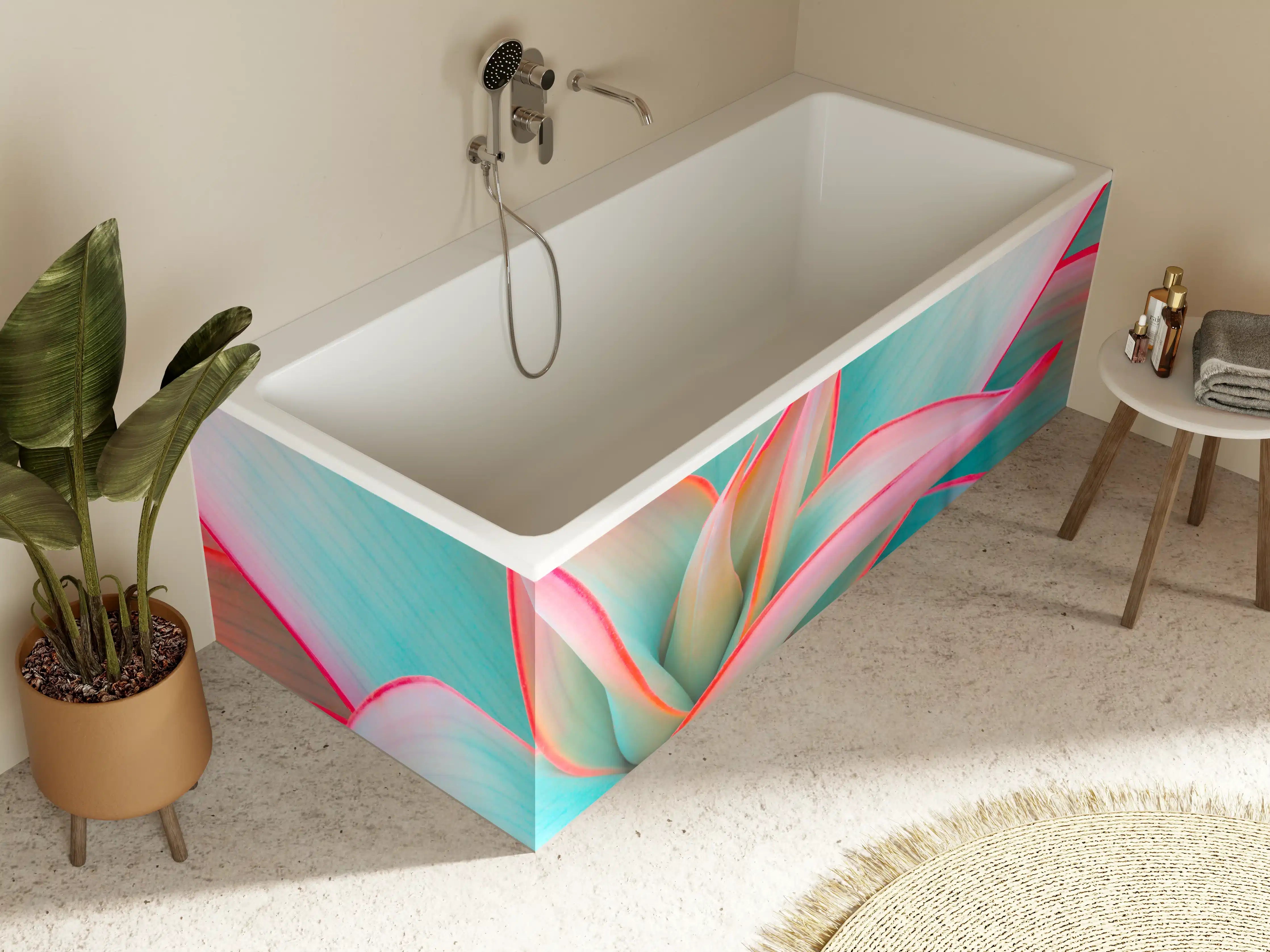 Badewannen-Rückwand - Bunte Aloe Vera Pflanze in Nahaufnahme
