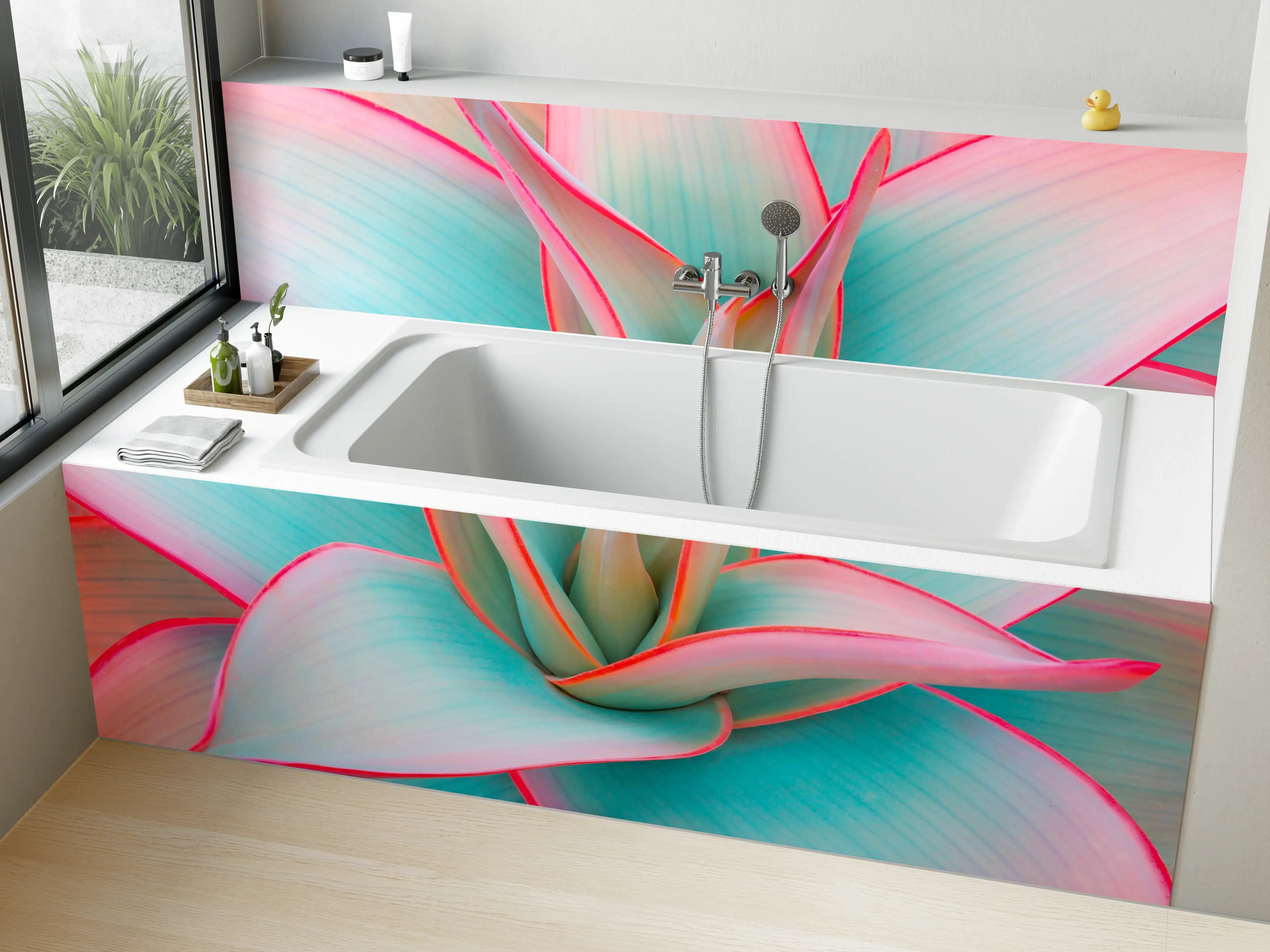 Badewannen-Rückwand - Bunte Aloe Vera Pflanze in Nahaufnahme