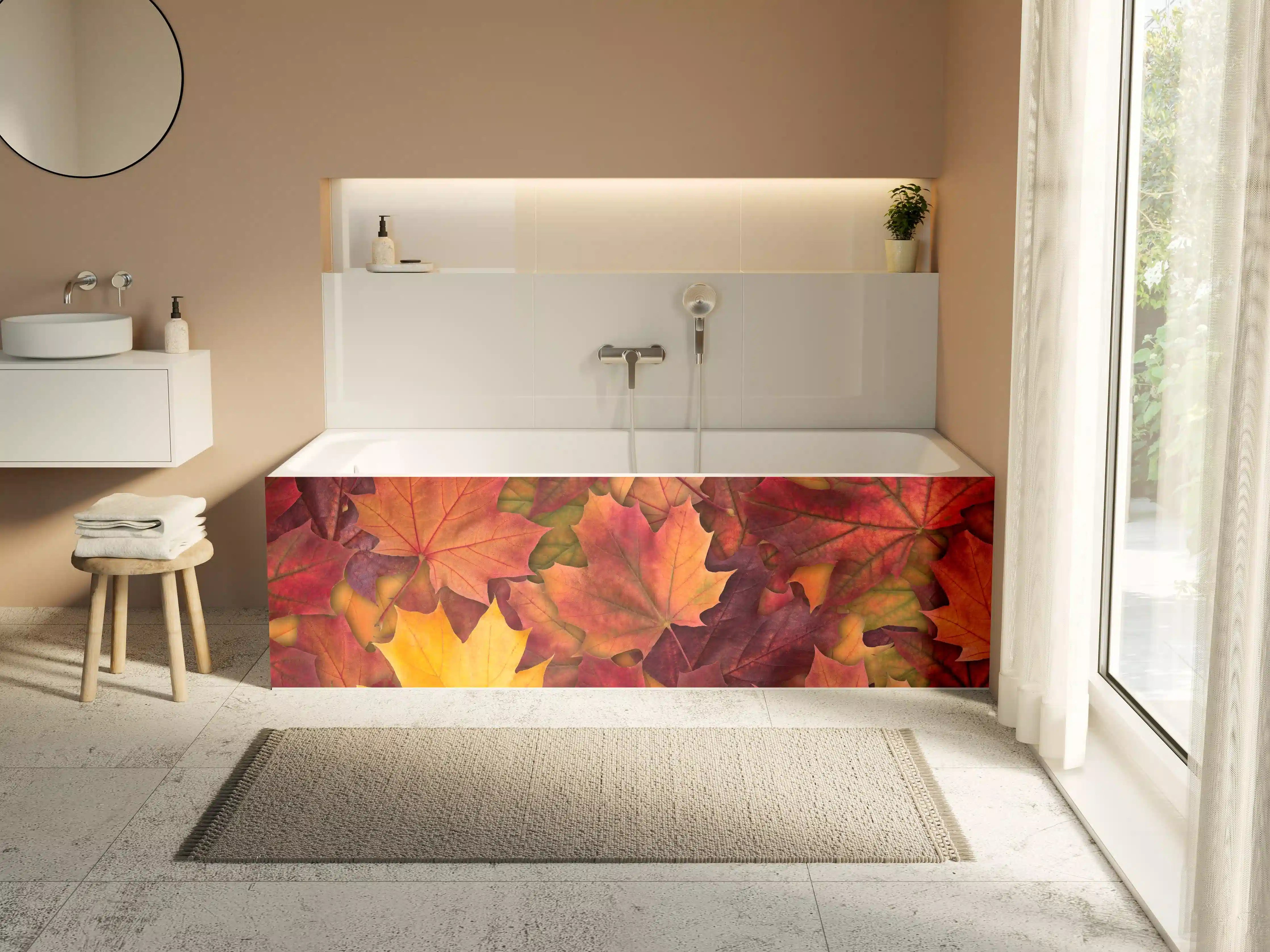 Badewannen-Rückwand - Bunte Herbst Ahornbaum Blätter