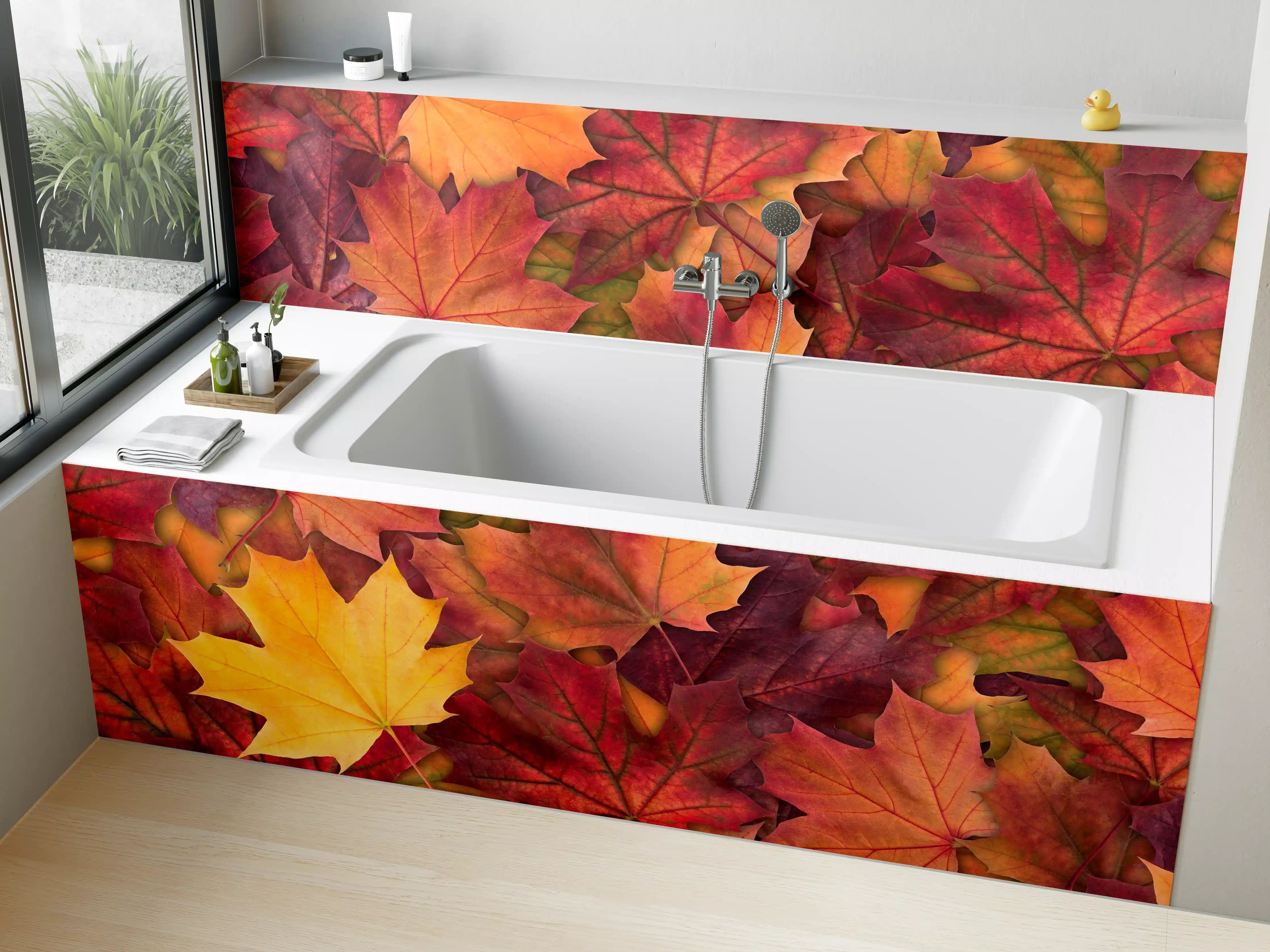 Badewannen-Rückwand - Bunte Herbst Ahornbaum Blätter