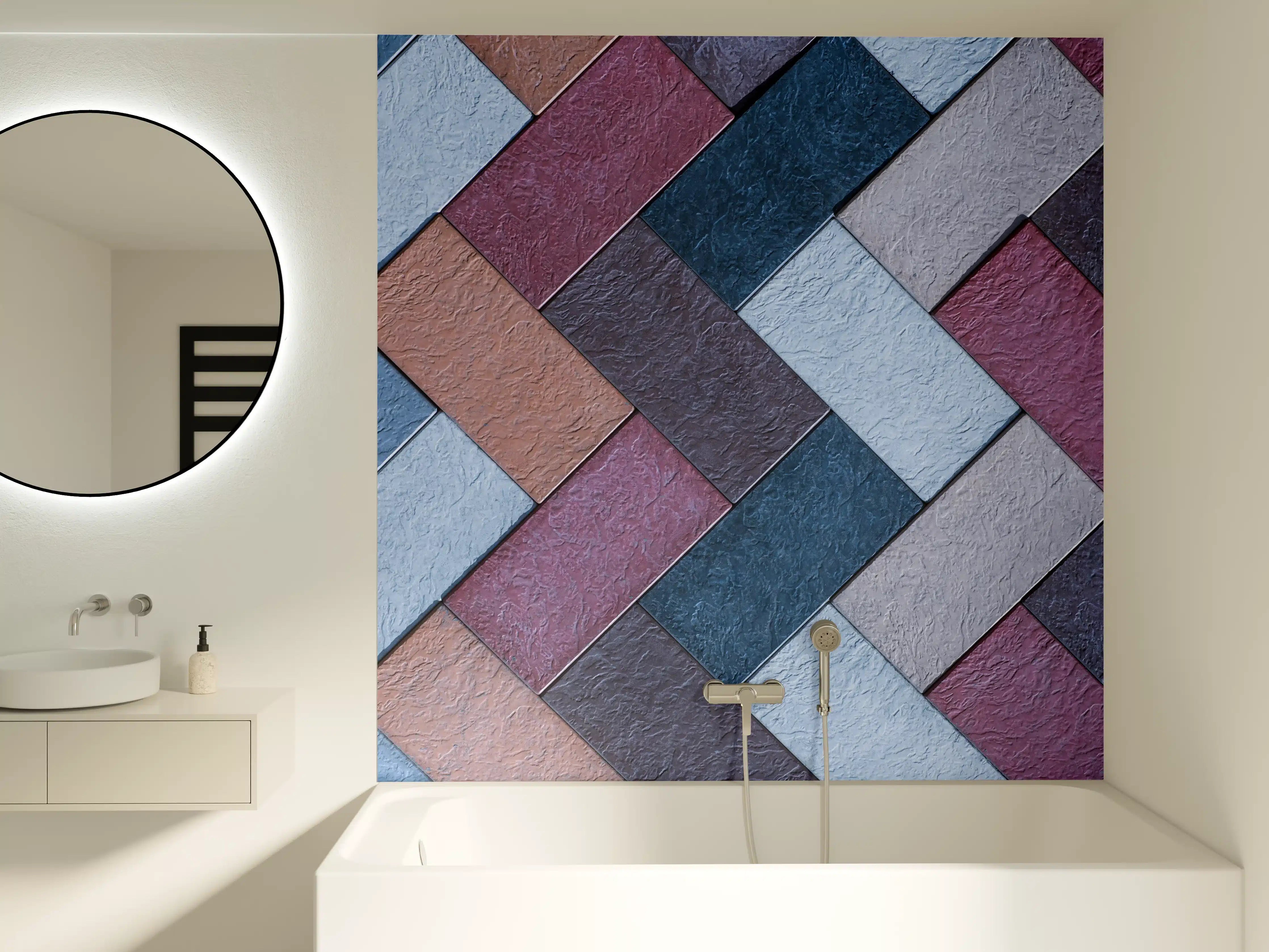 Badewannen-Rückwand - Bunte Leder Textur Maserung