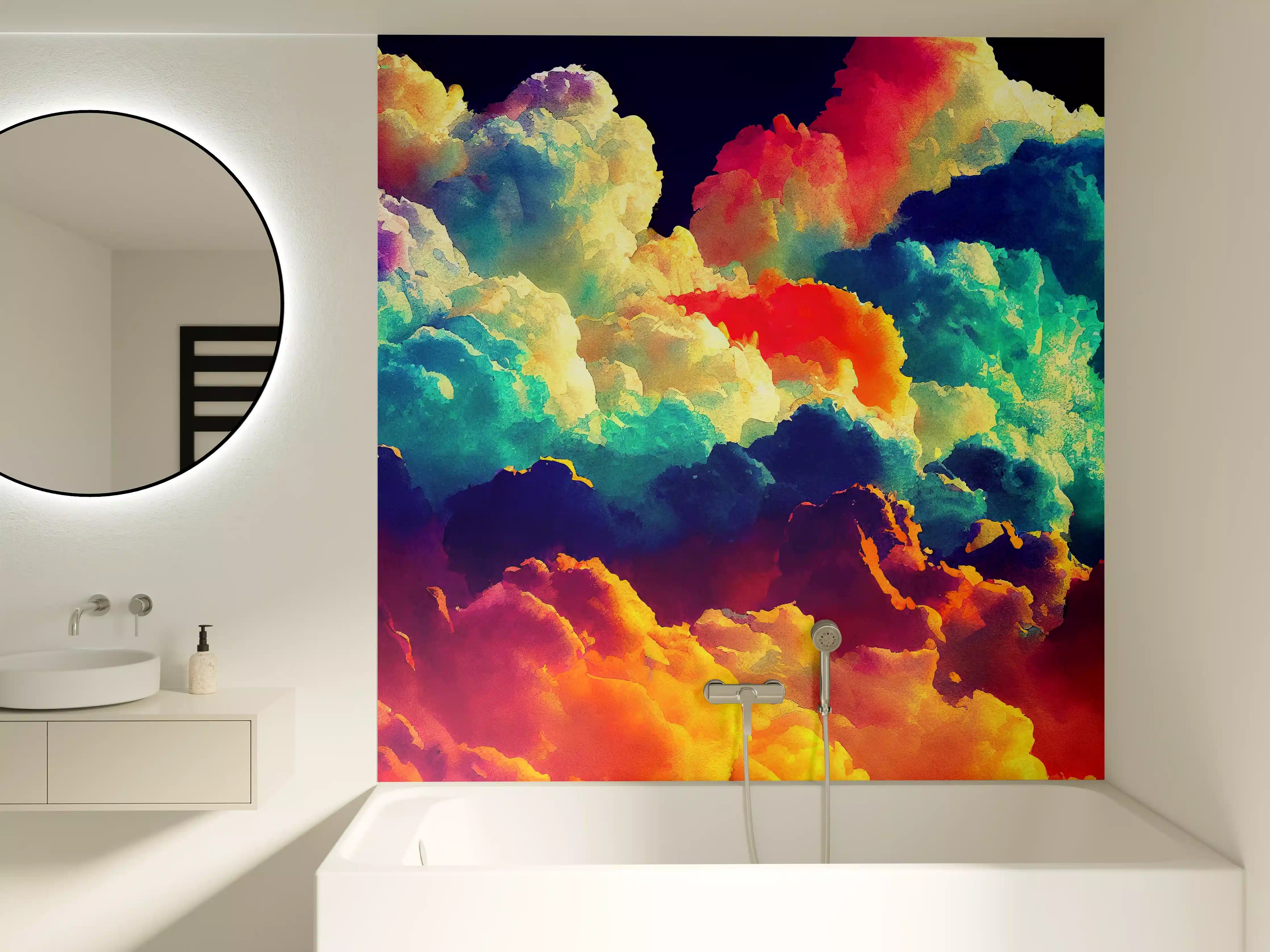 Badewannen-Rückwand - Bunter Wolkenhimmel
