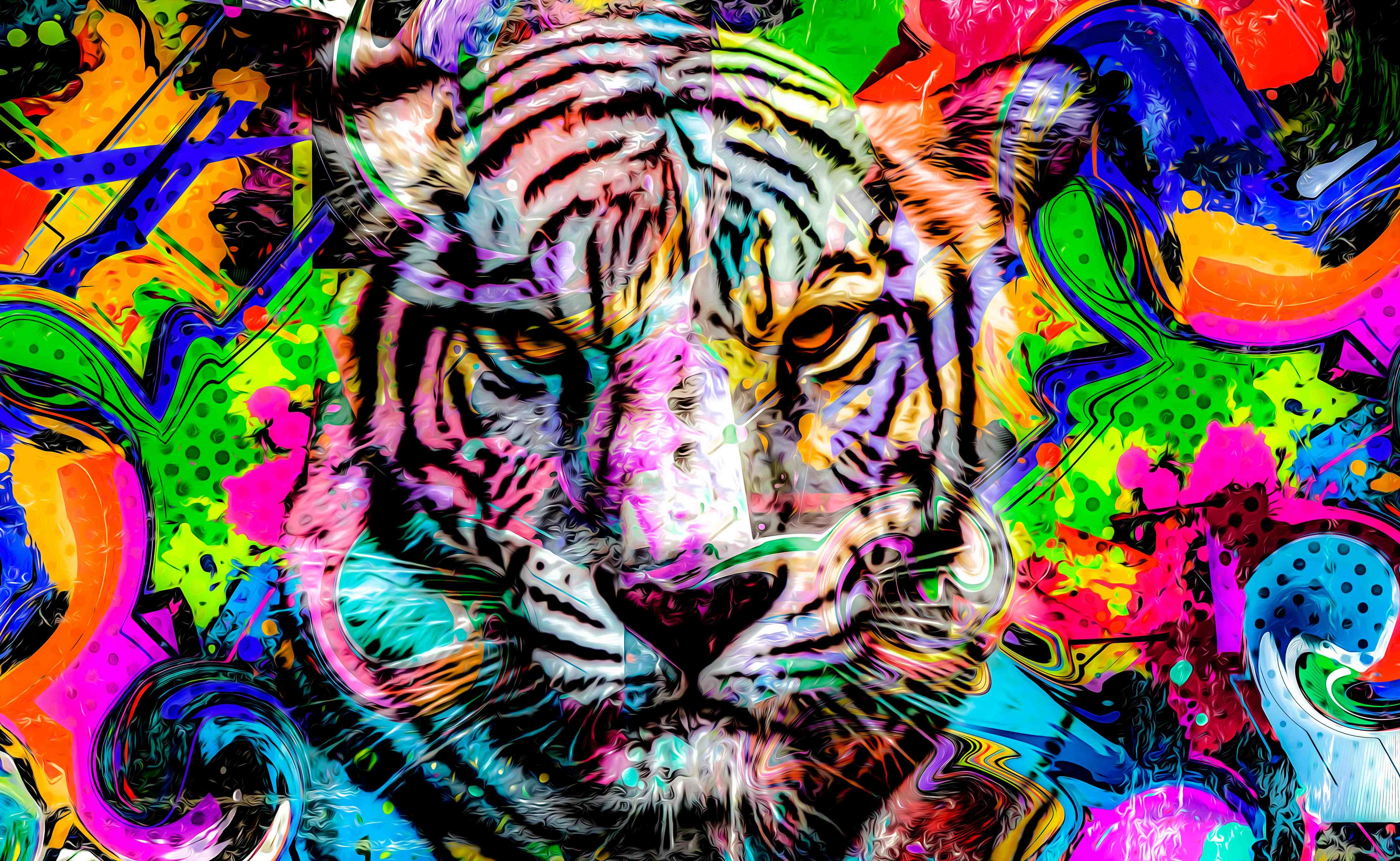 Badewannen-Rückwand-Bunter abstrakter Tigerkopf