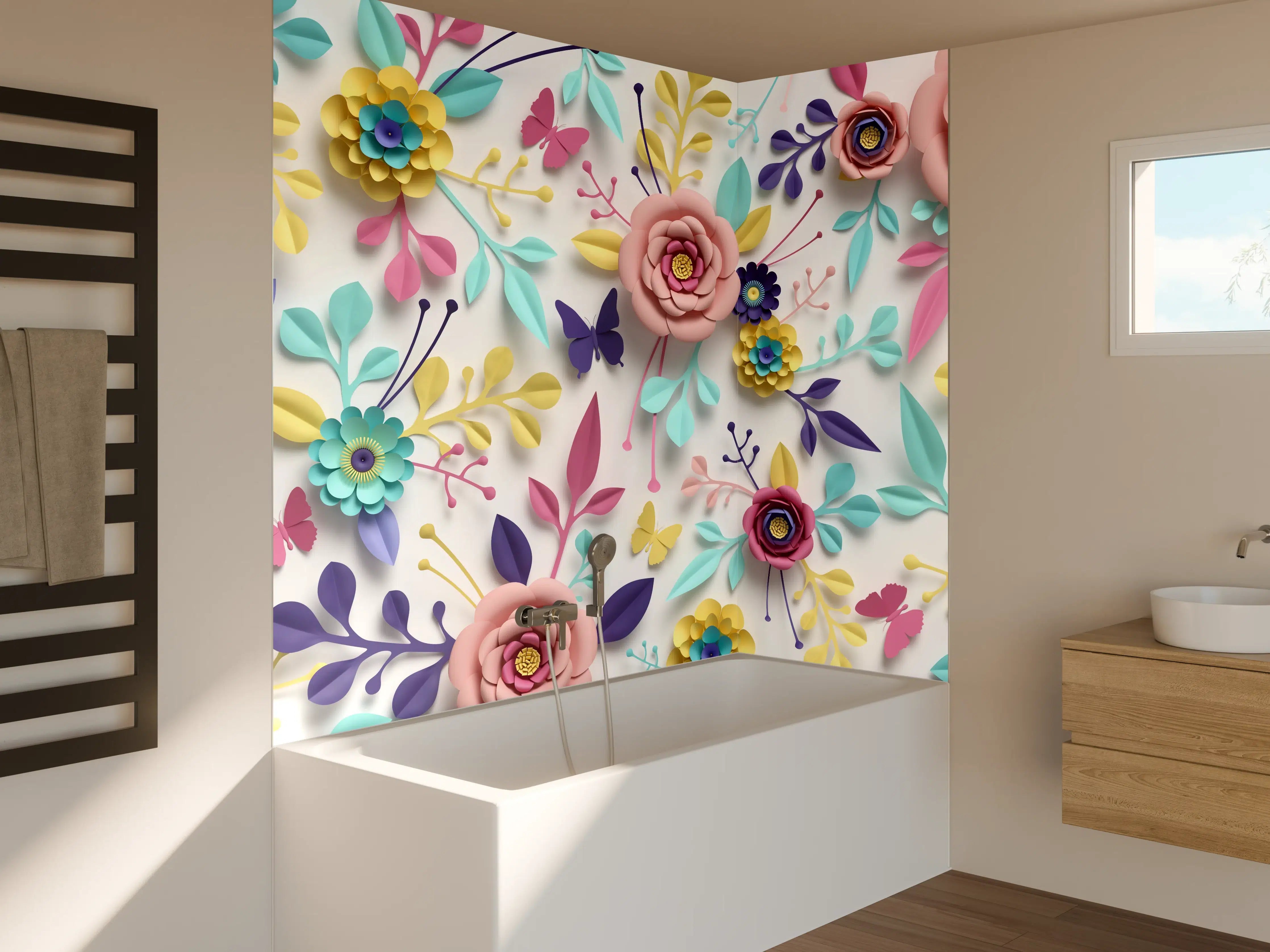 Badewannen-Rückwand - Buntes Design - Textur