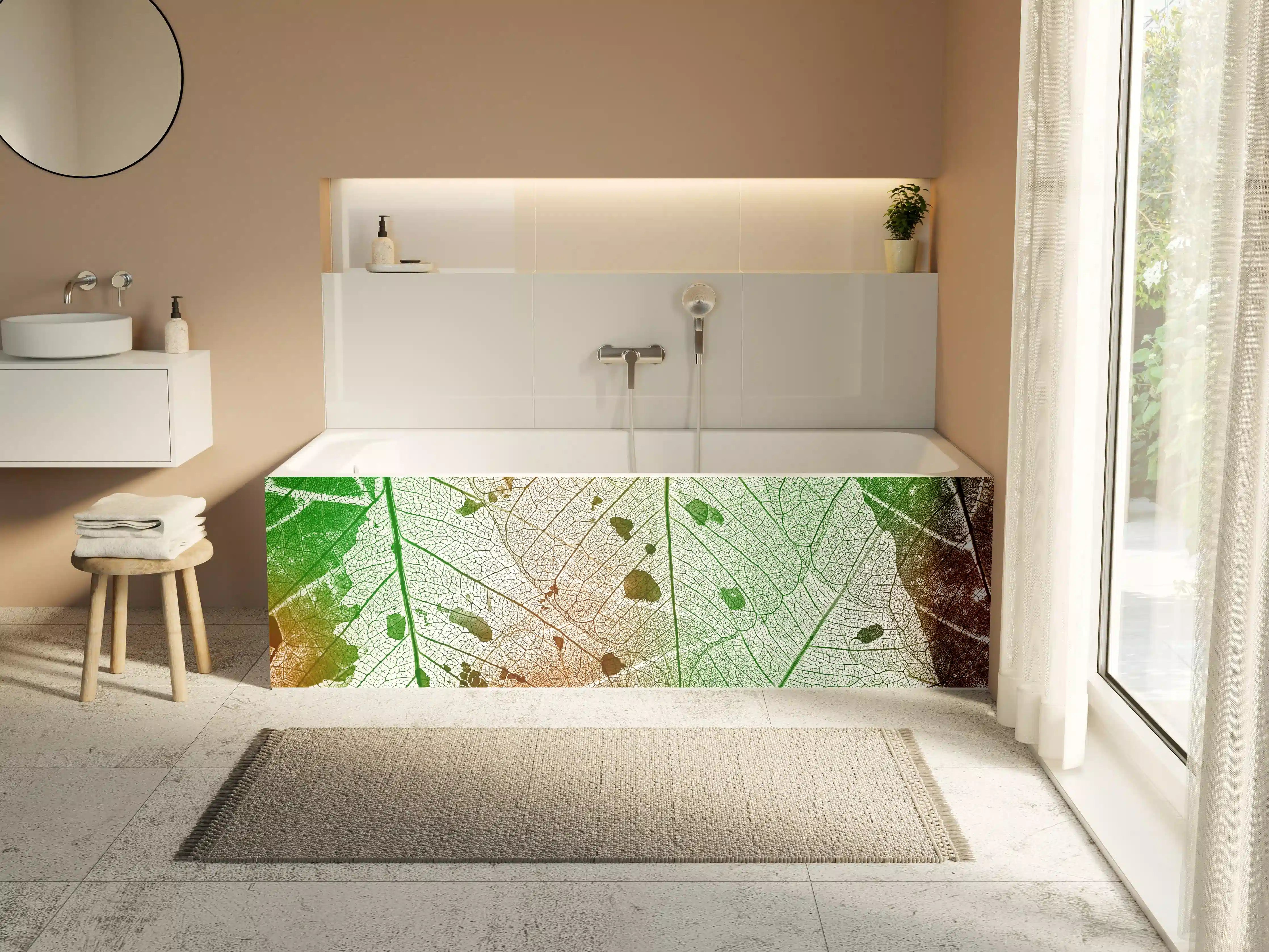 Badewannen-Rückwand - Buntes Laub Texturen Bild