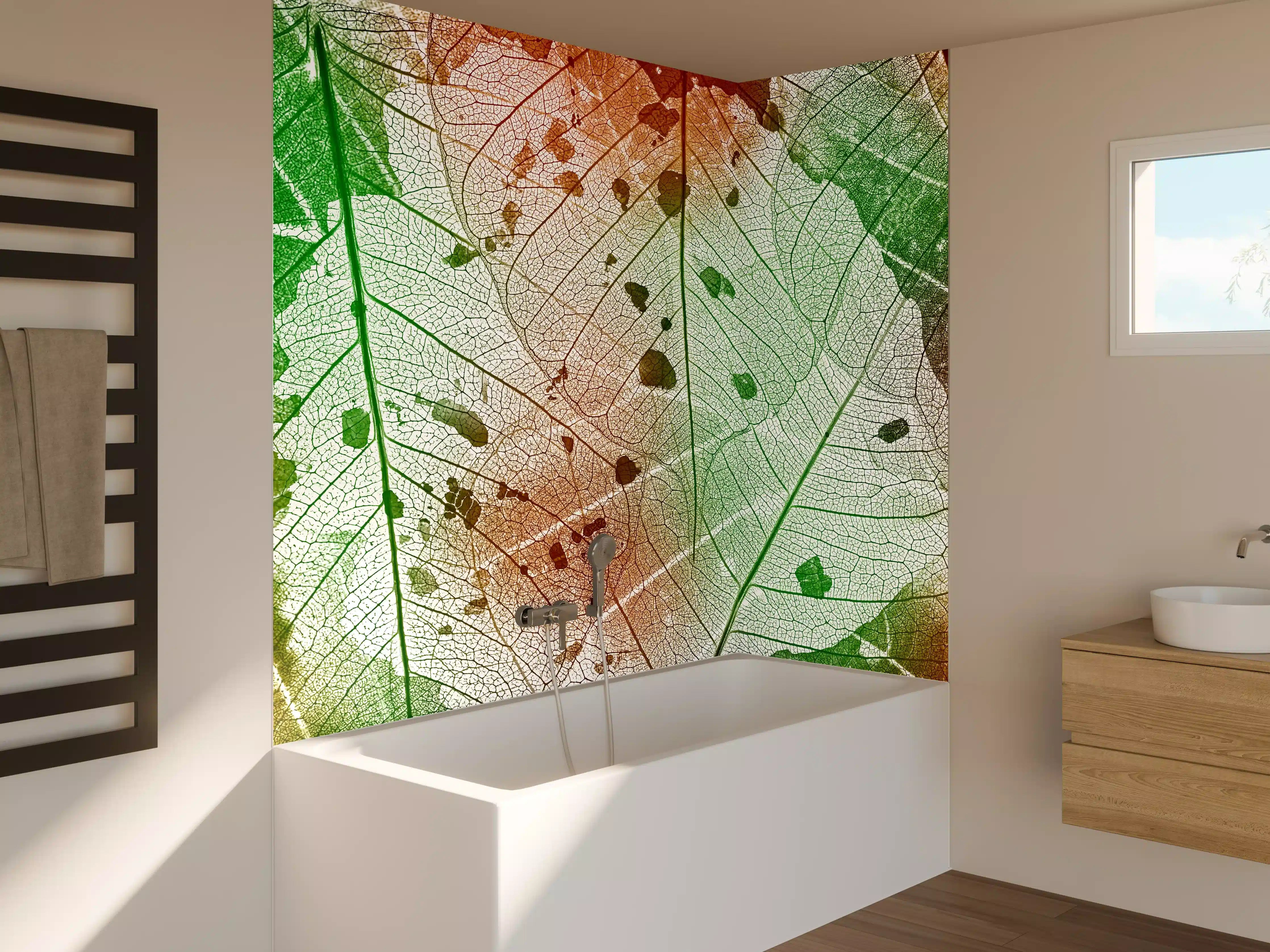 Badewannen-Rückwand - Buntes Laub Texturen Bild