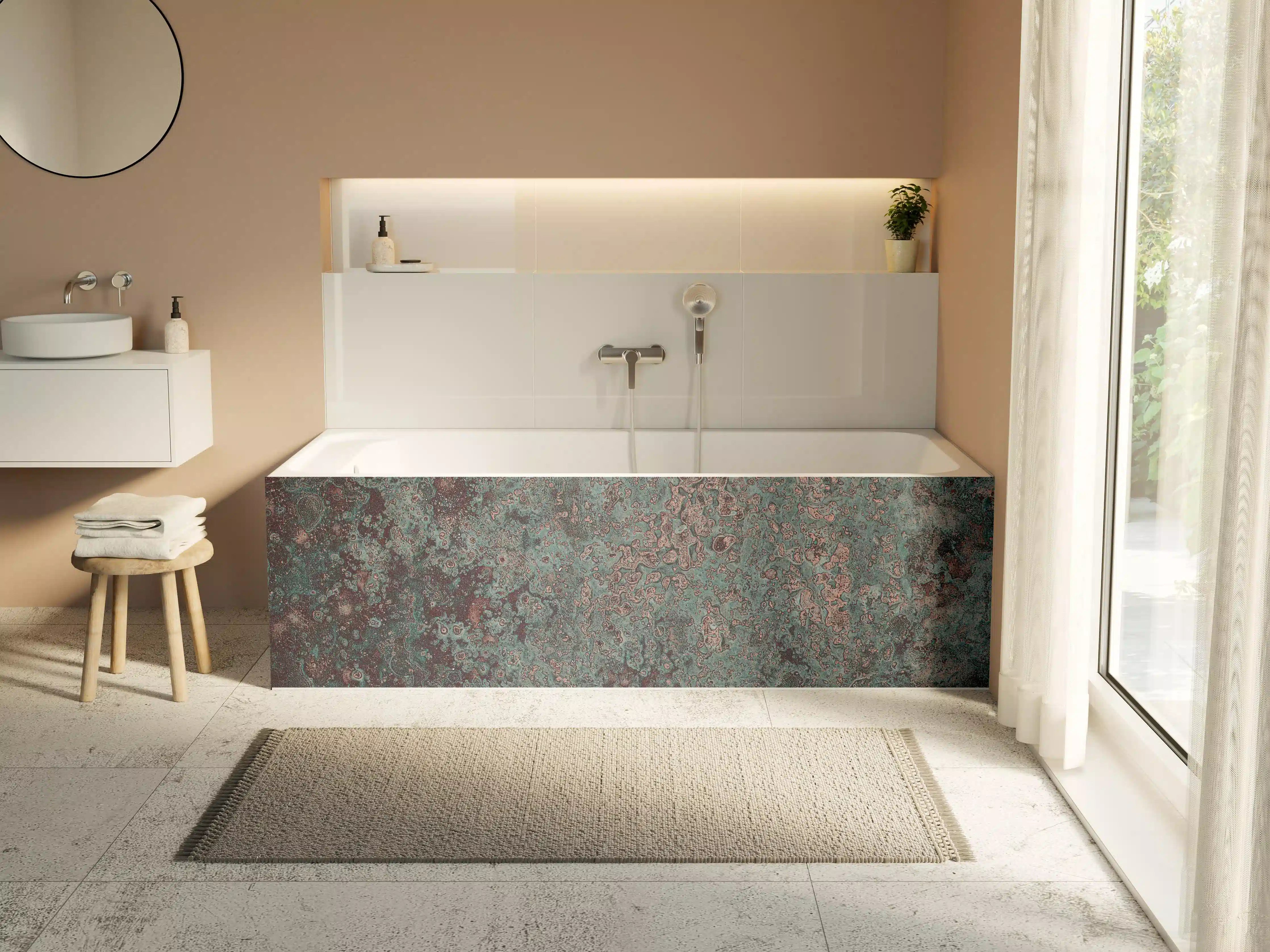 Badewannen-Rückwand - Buntes Marmor-Textur Design