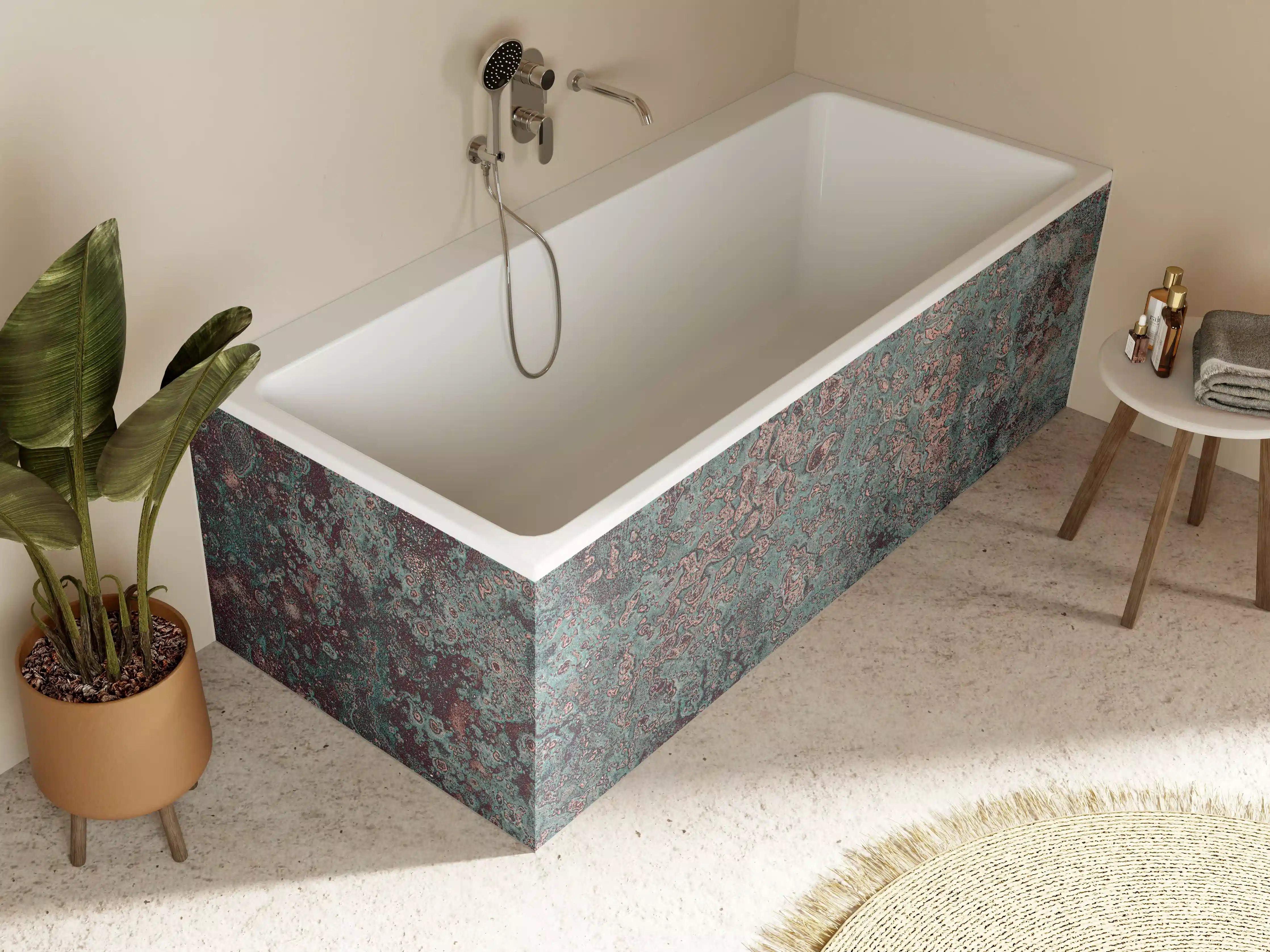 Badewannen-Rückwand - Buntes Marmor-Textur Design