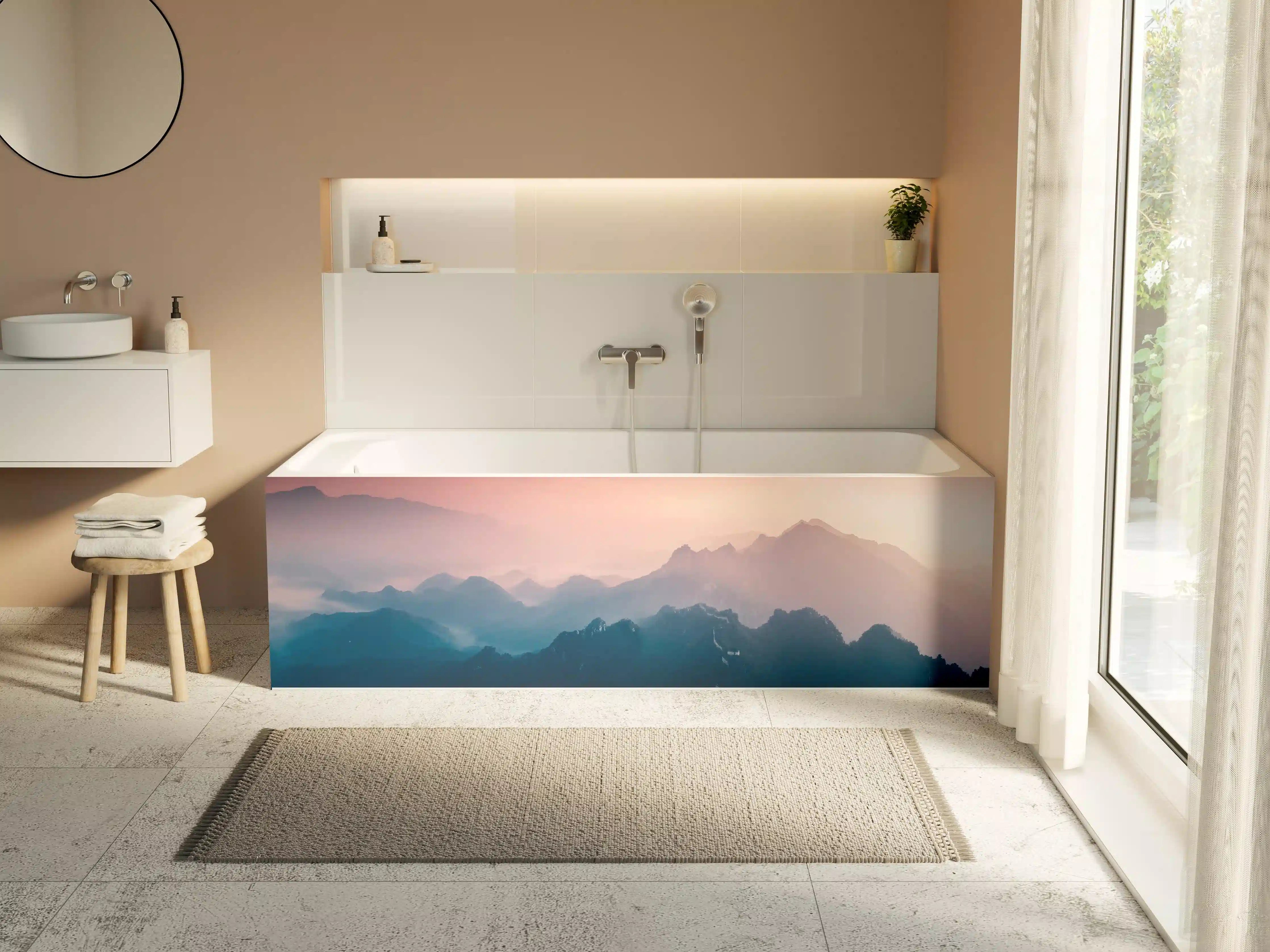 Badewannen-Rückwand - Chinesiche Mauer bei Sonnenuntergang
