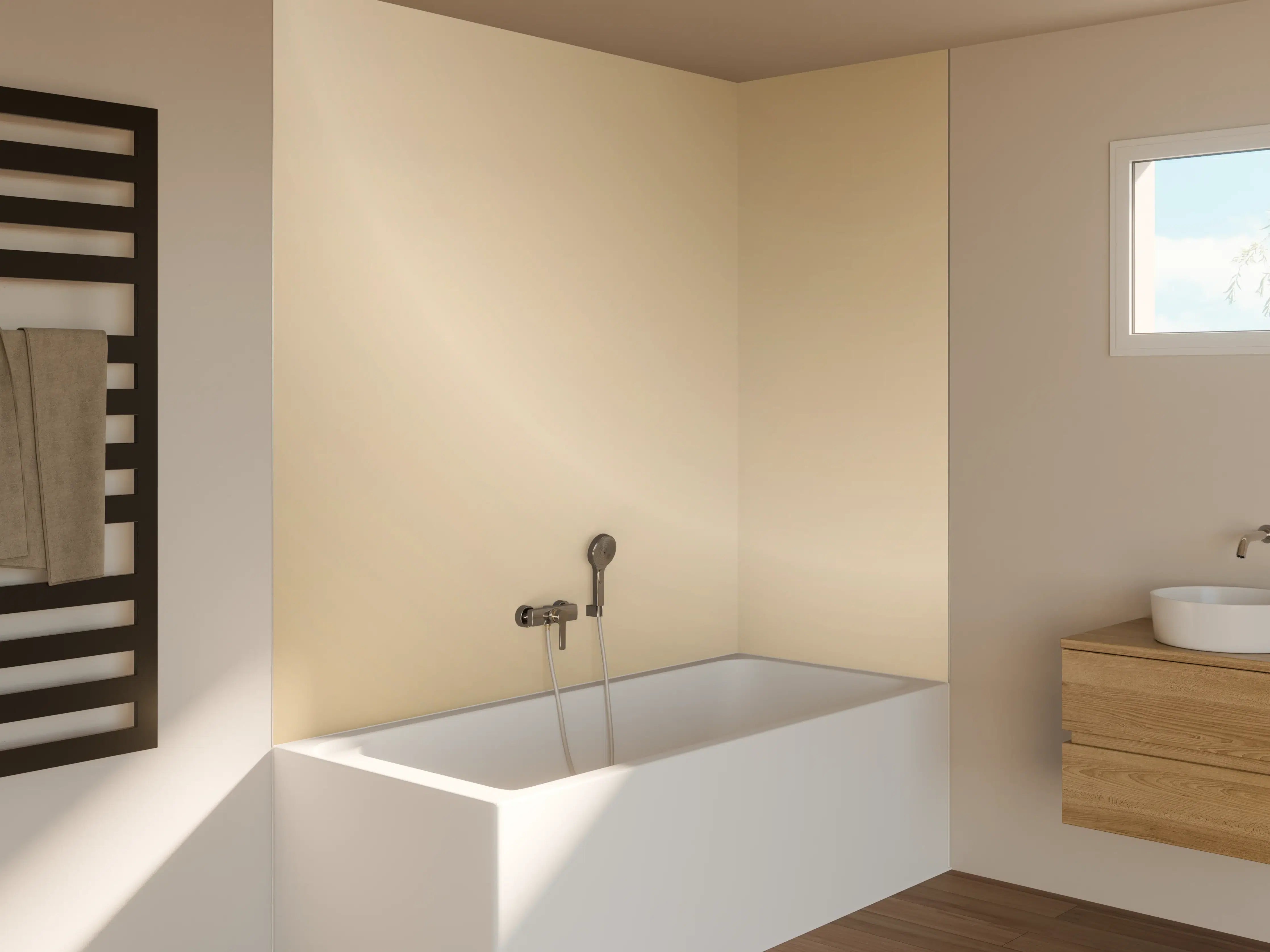 Badewannen-Rückwand - Cremefarbener Gradient Hintergrund
