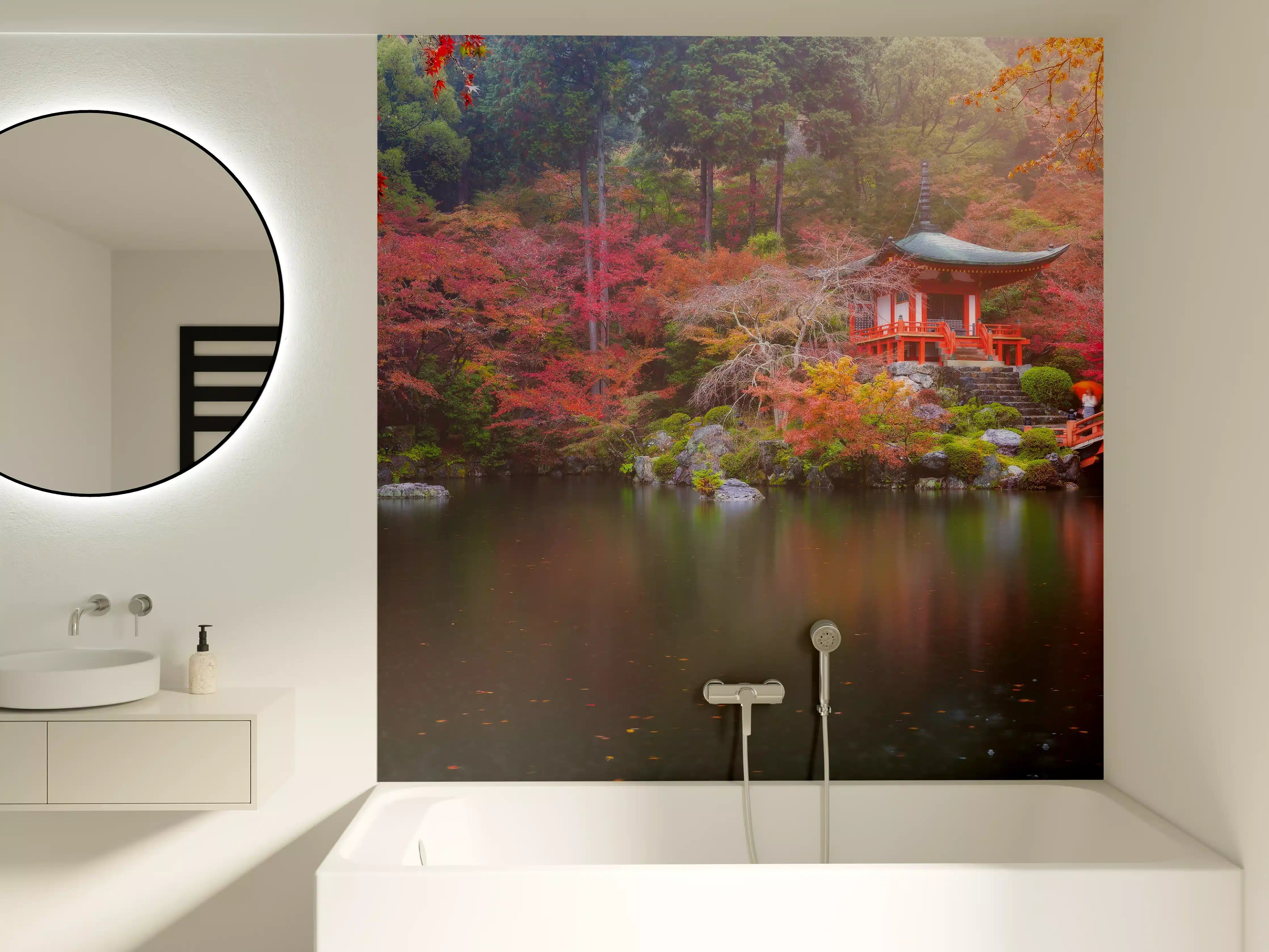 Badewannen-Rückwand - Daigo-ji-Tempel im Herbst