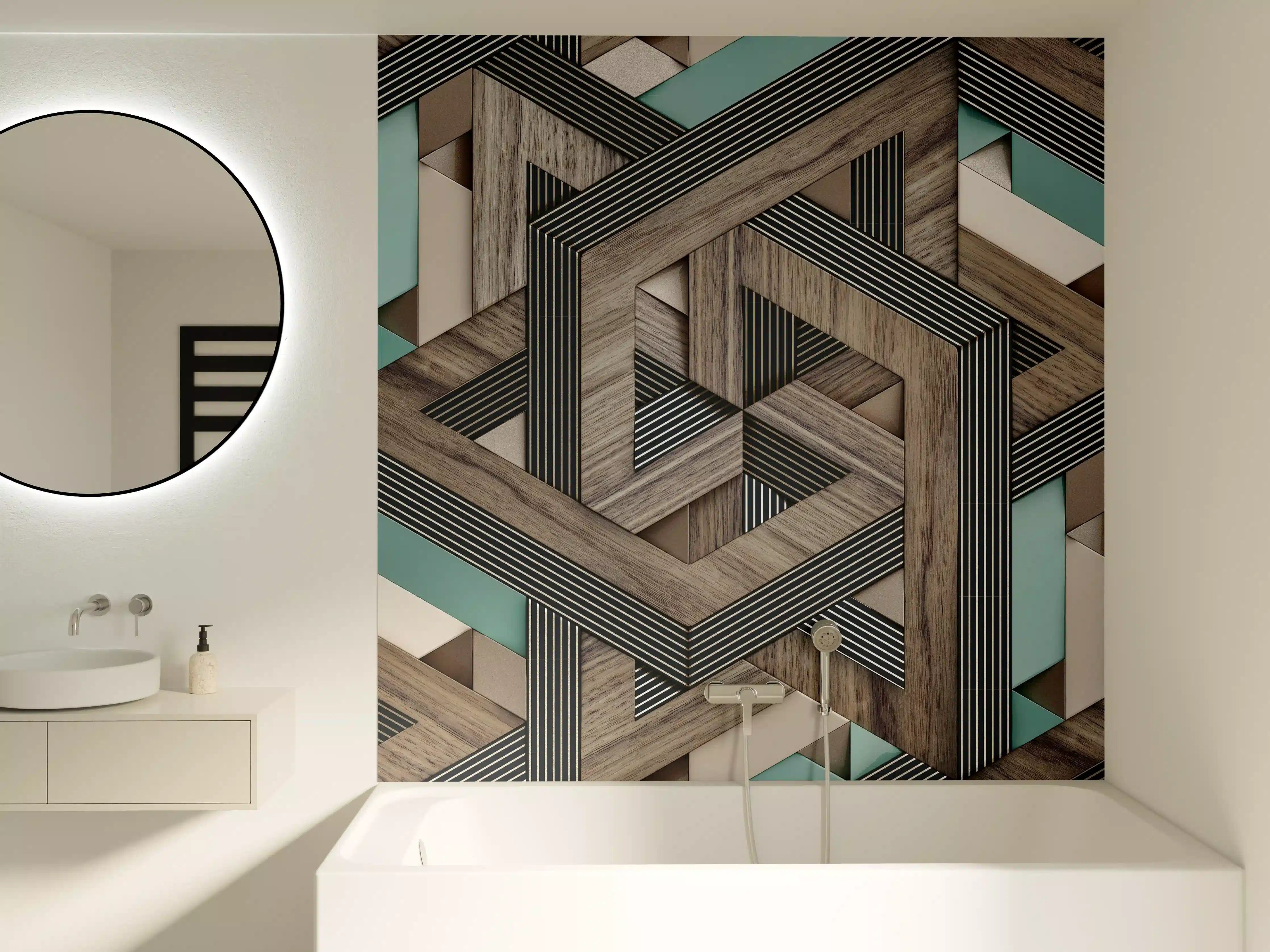 Badewannen-Rückwand - Dekorative Illustration - 3D Kunst