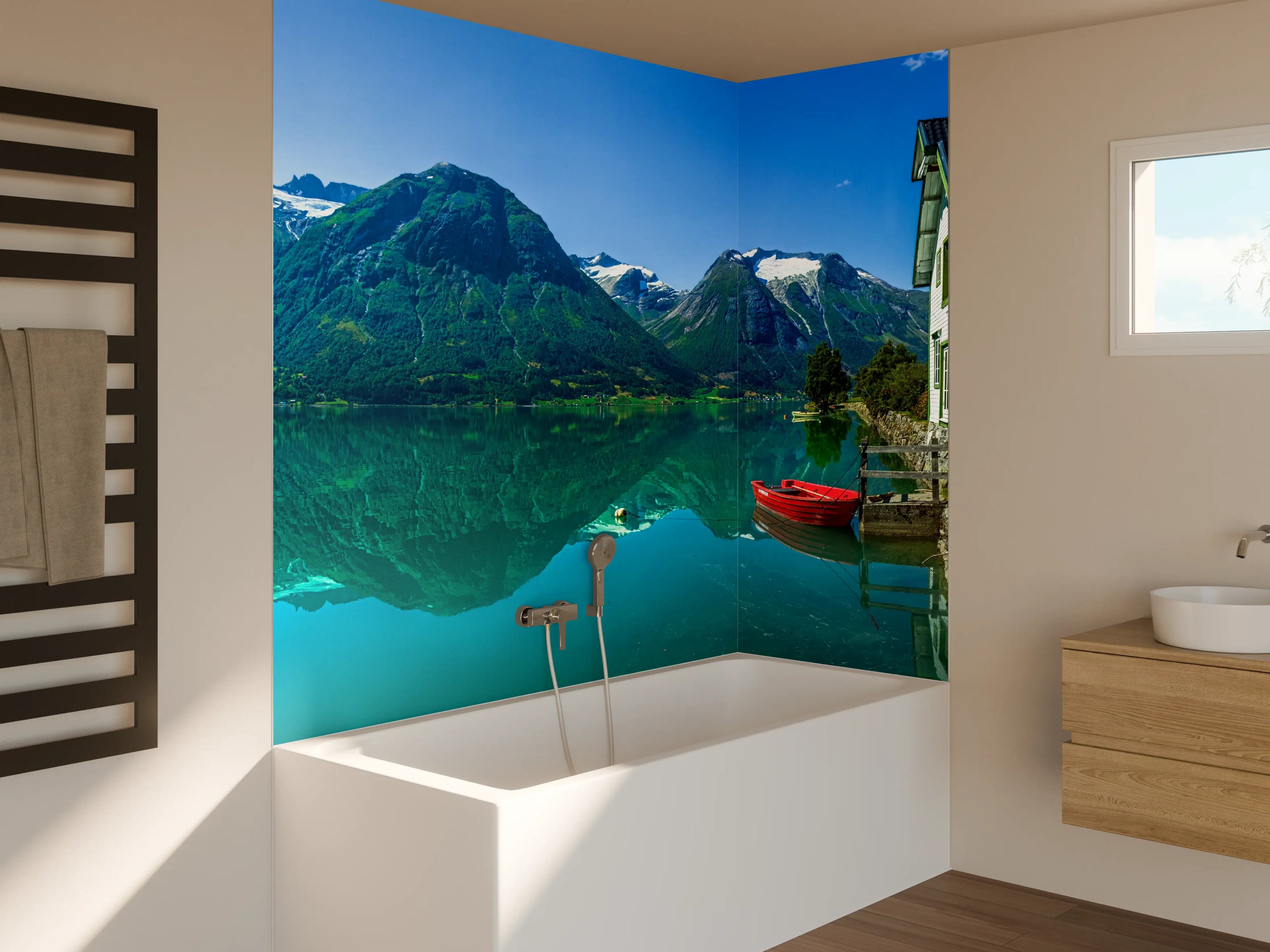 Badewannen-Rückwand - Der Gletschersee