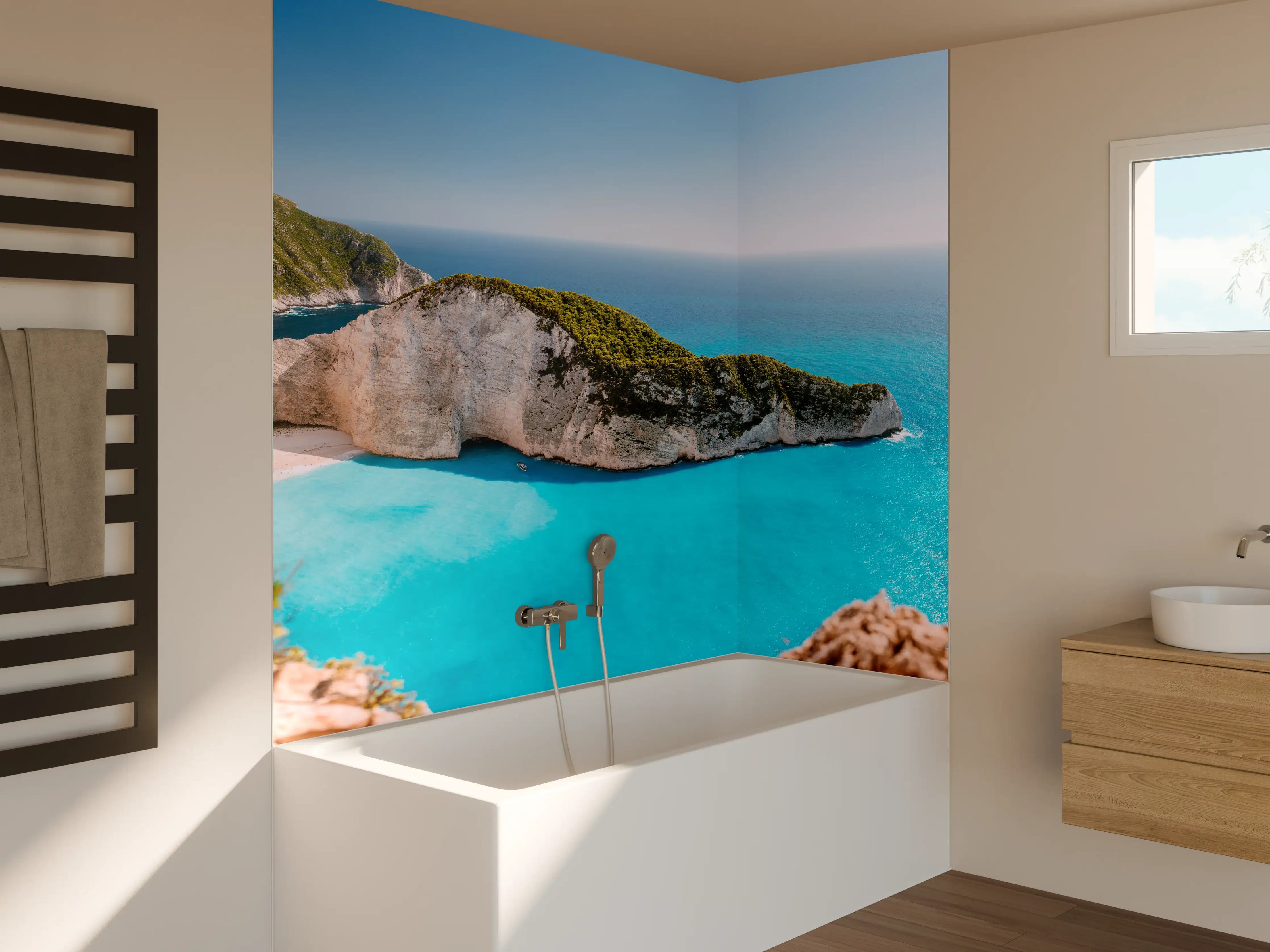 Badewannen-Rückwand - Der Strand von Navagio - Griechenland