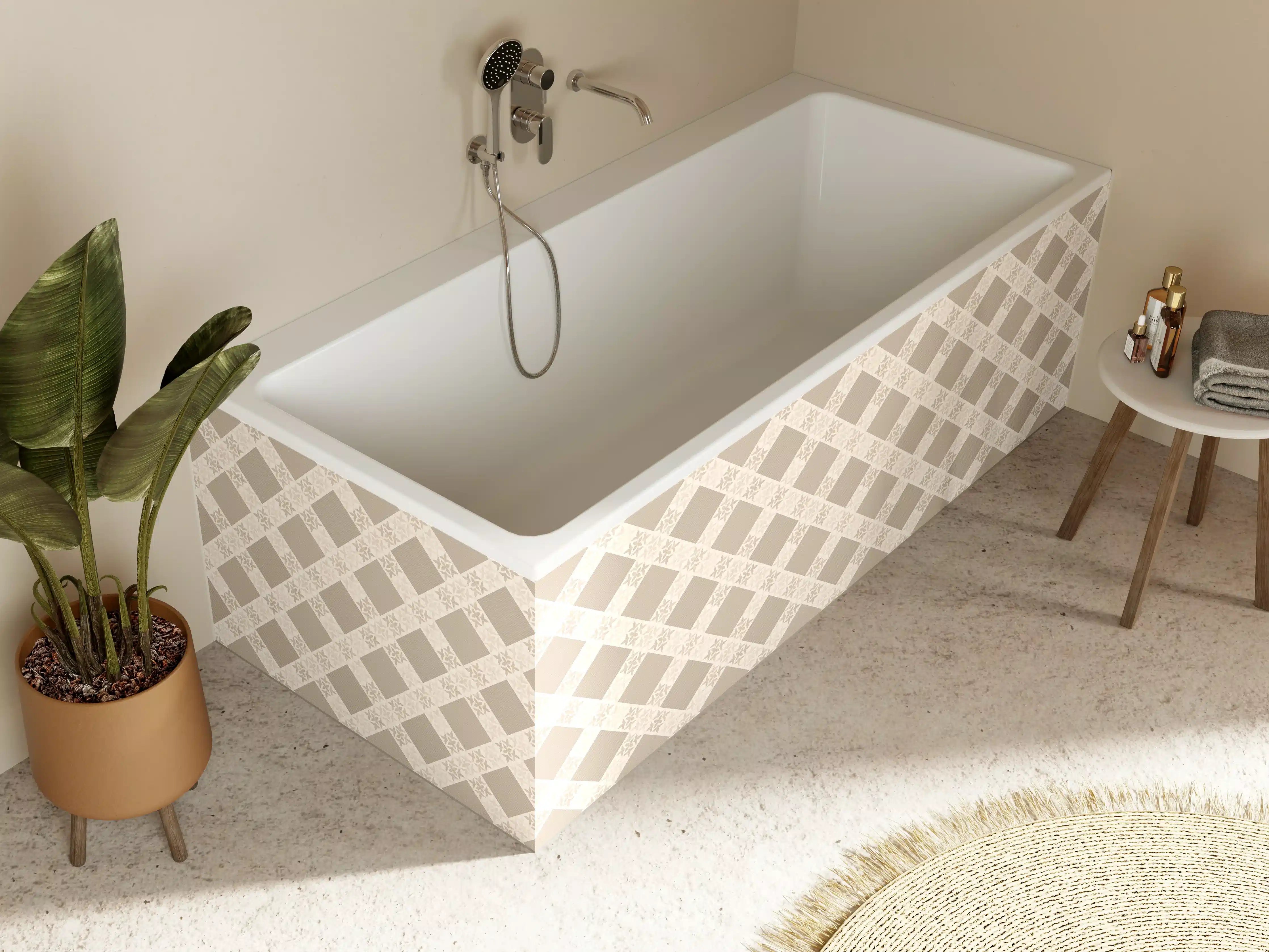 Badewannen-Rückwand - Design im Ornament Muster