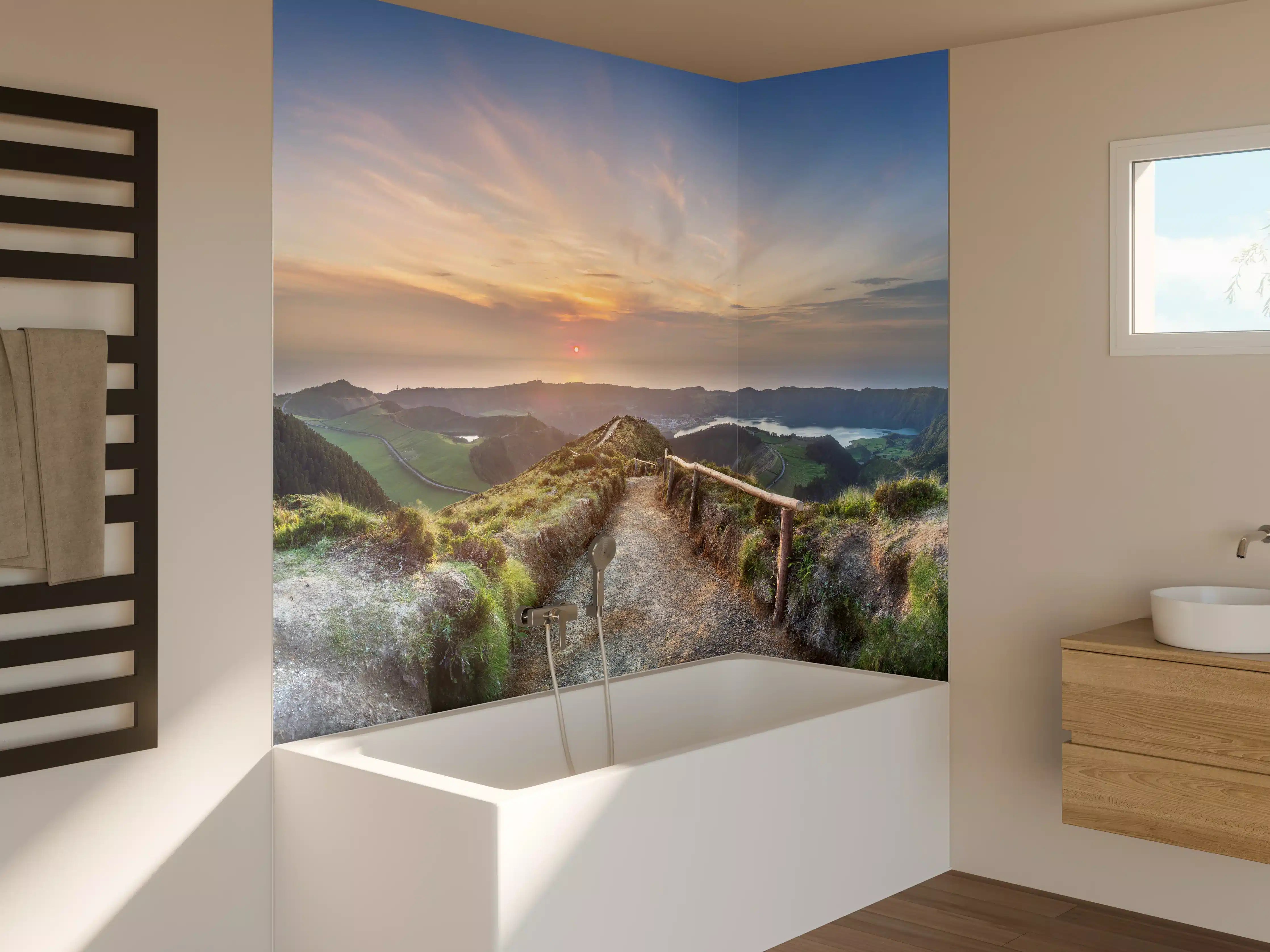 Badewannen-Rückwand - Die Insel Sao Miguel und der See Ponta Delgada