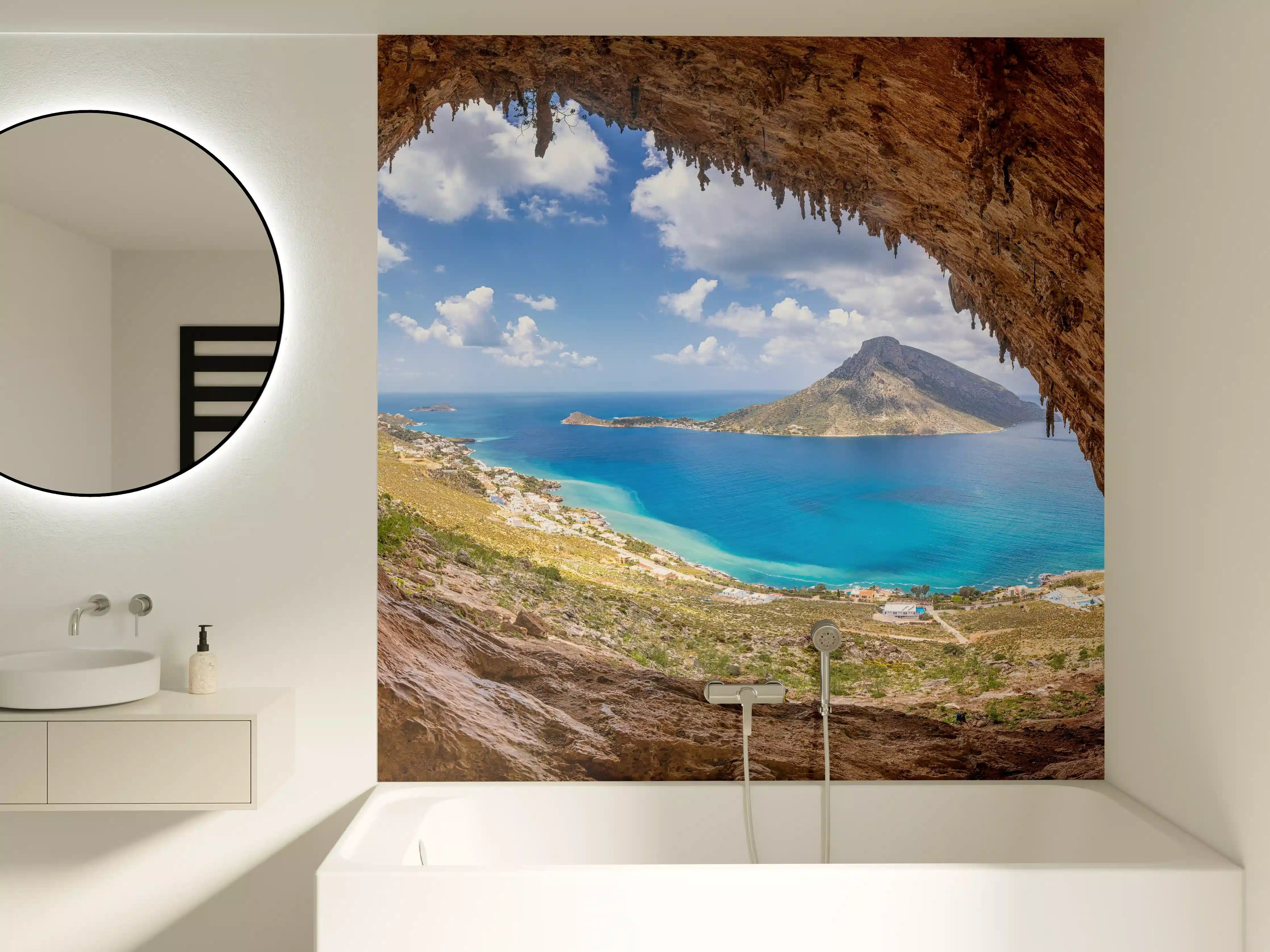 Badewannen-Rückwand - Die berühmte Grande Grotta mit Blick aufs Meer