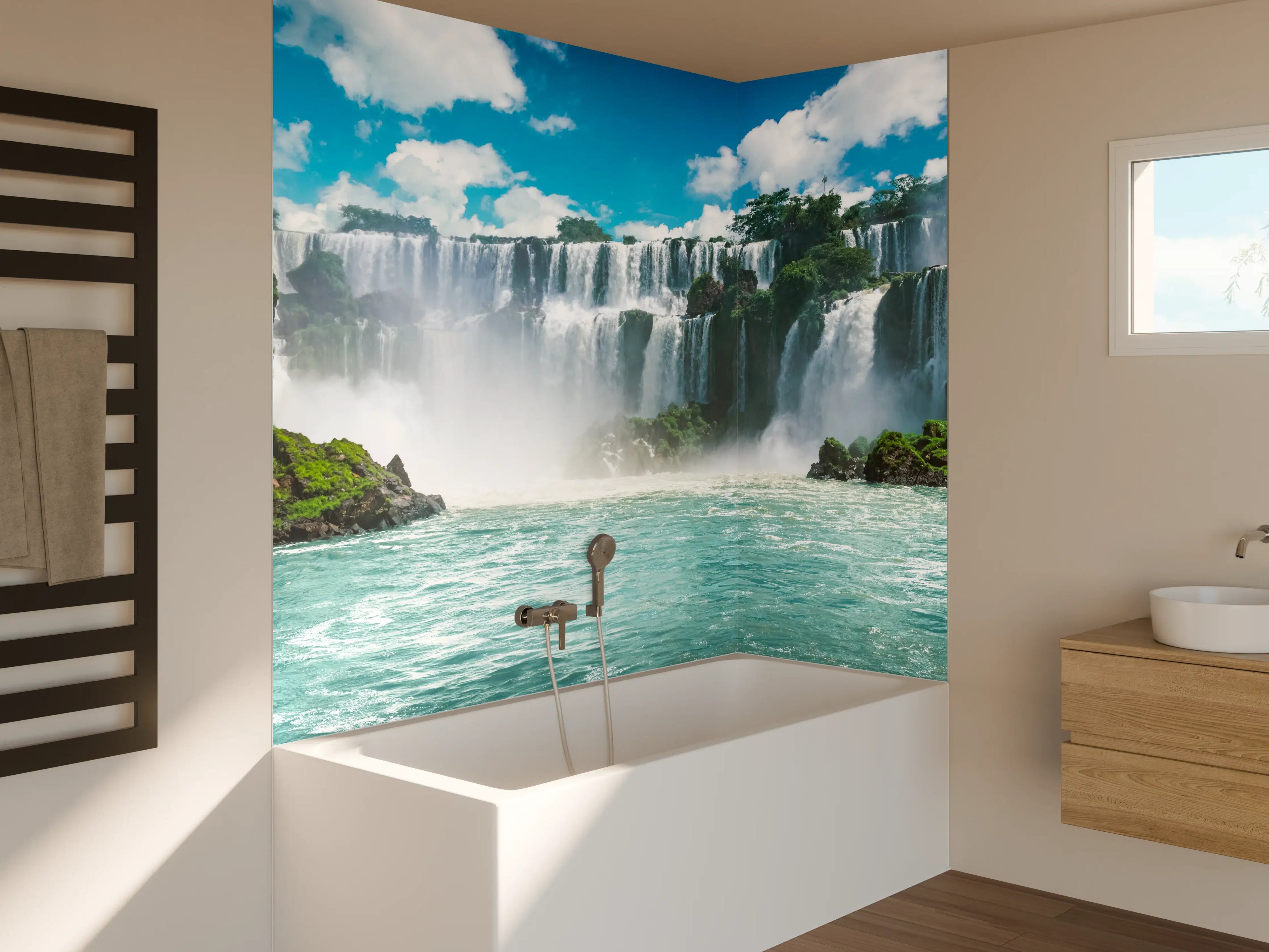 Badewannen-Rückwand - Die erstaunlichen Iguazu-Wasserfälle in Brasilien