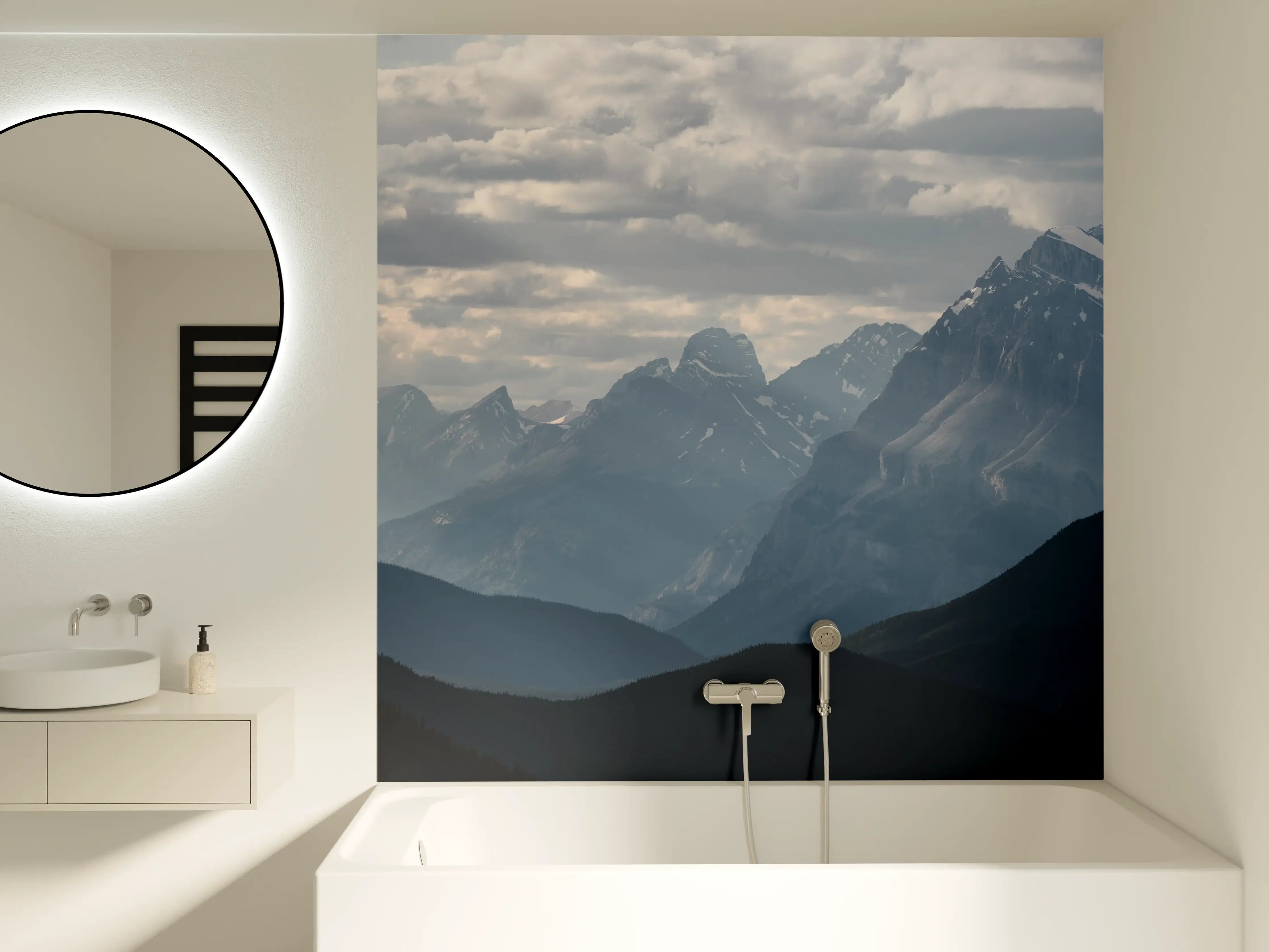 Badewannen-Rückwand - Dramatische Landschaft entlang der Icefields Park