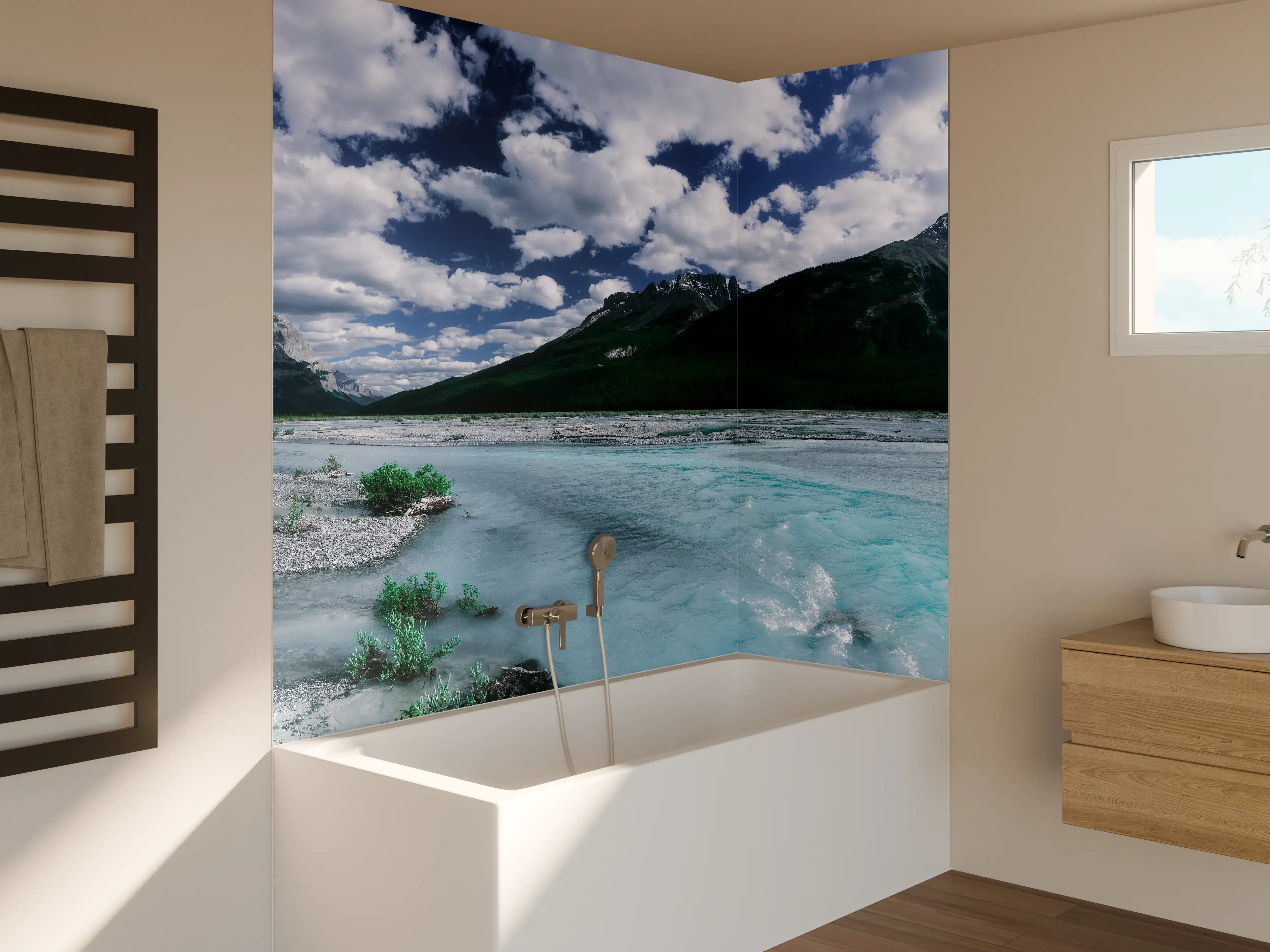 Badewannen-Rückwand - Dramatische Landschaft entlang des Icefields Parkway